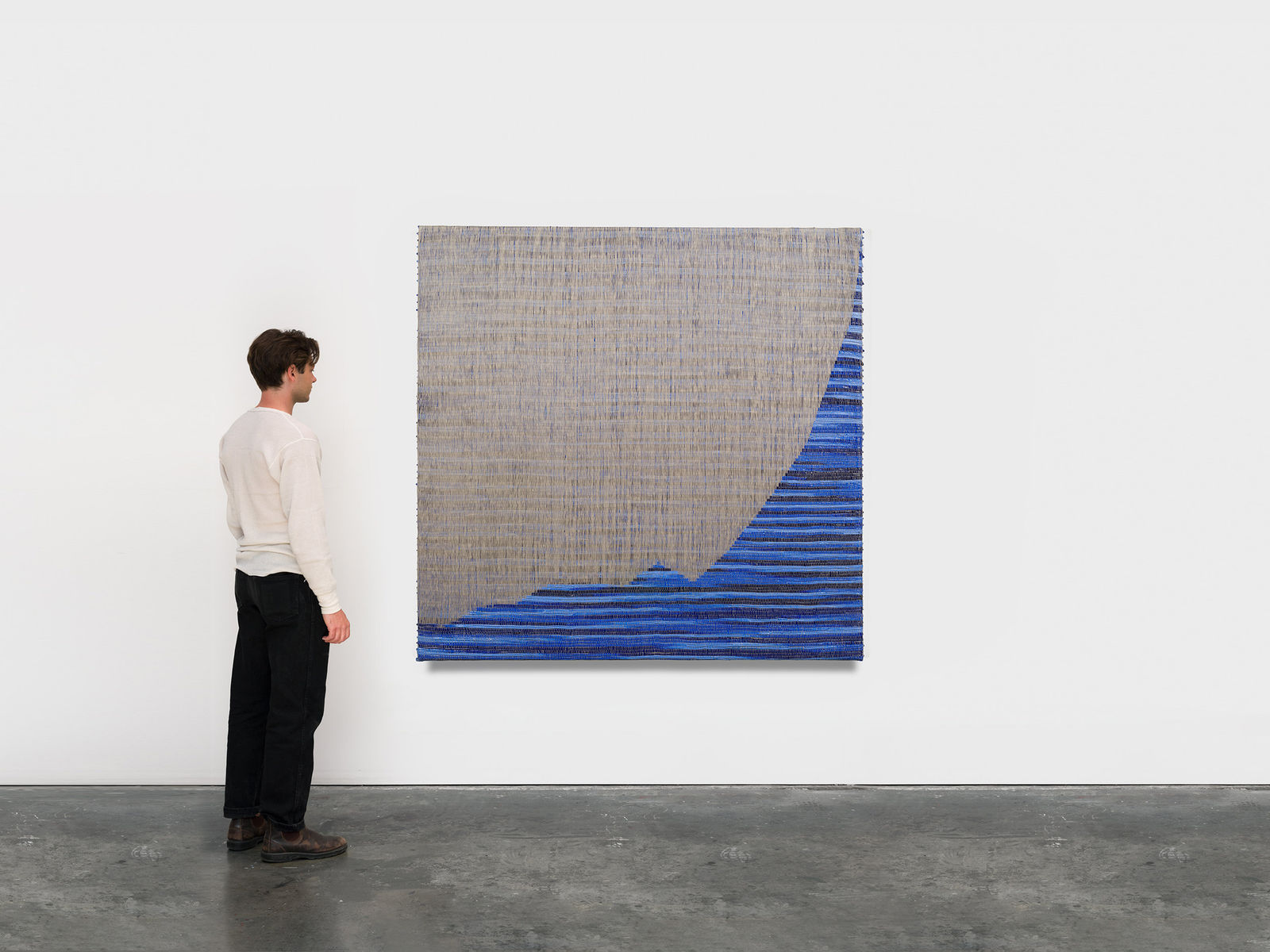 Image of Saban's Woven acrylic painting.