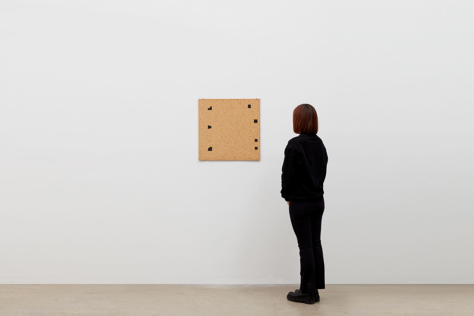 Image of Particle Board with Black Shapes #3.