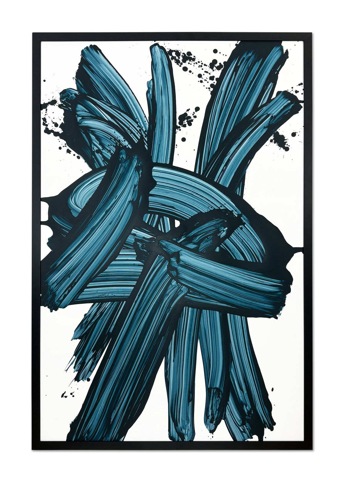 Peter Zunder, STREAK (Petrol on white), 2026