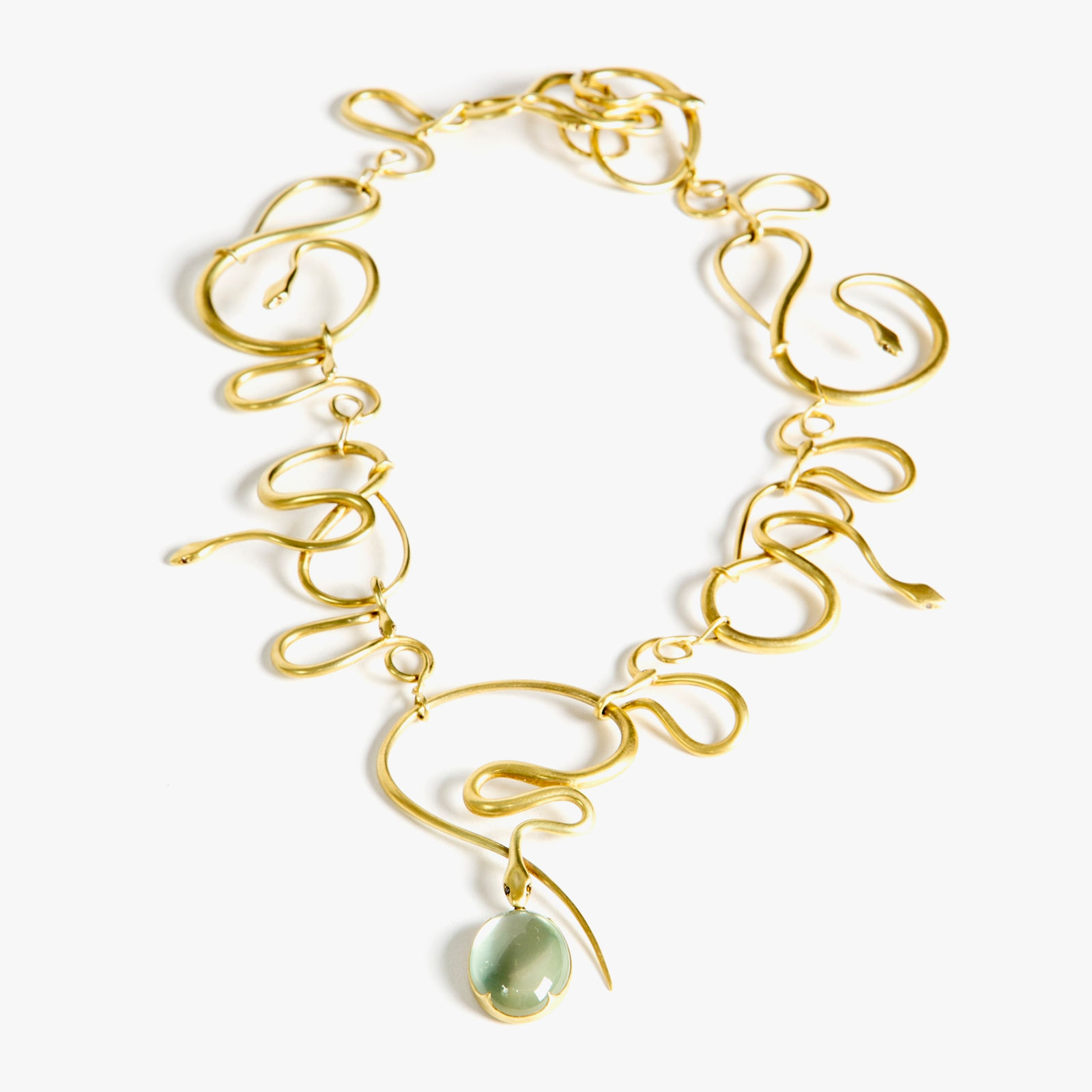 Gabriella Kiss, Ceylon moonstone snake necklace