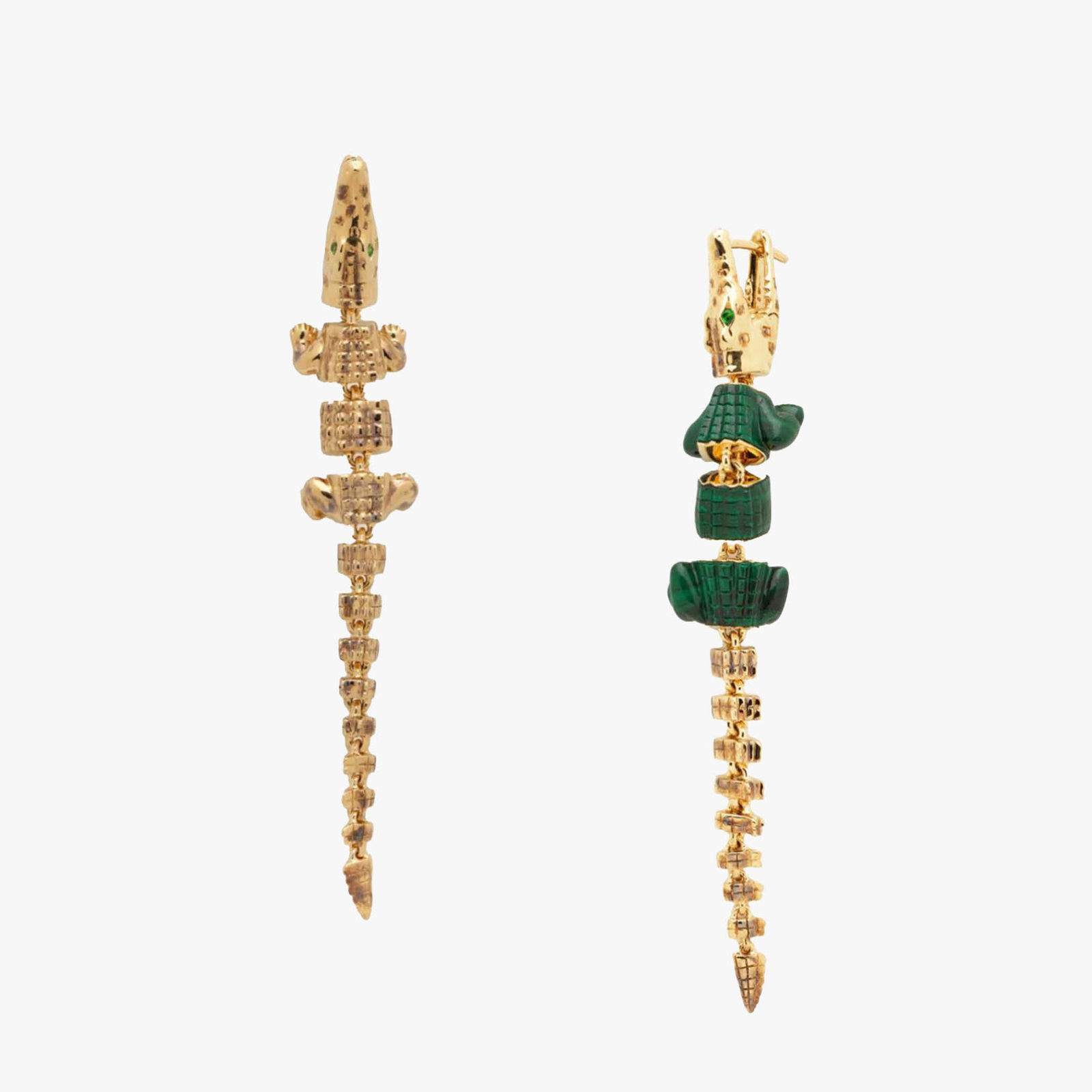 Bibi Van Der Velden, Set vertebrae alligator earrings