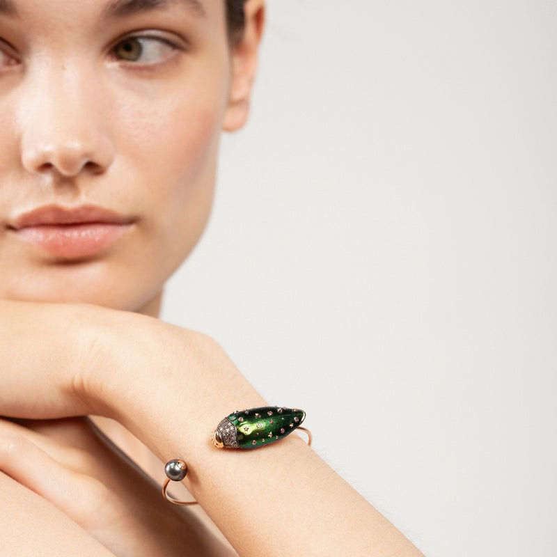 Bibi Van Der Velden, Scarab and pearl bangle