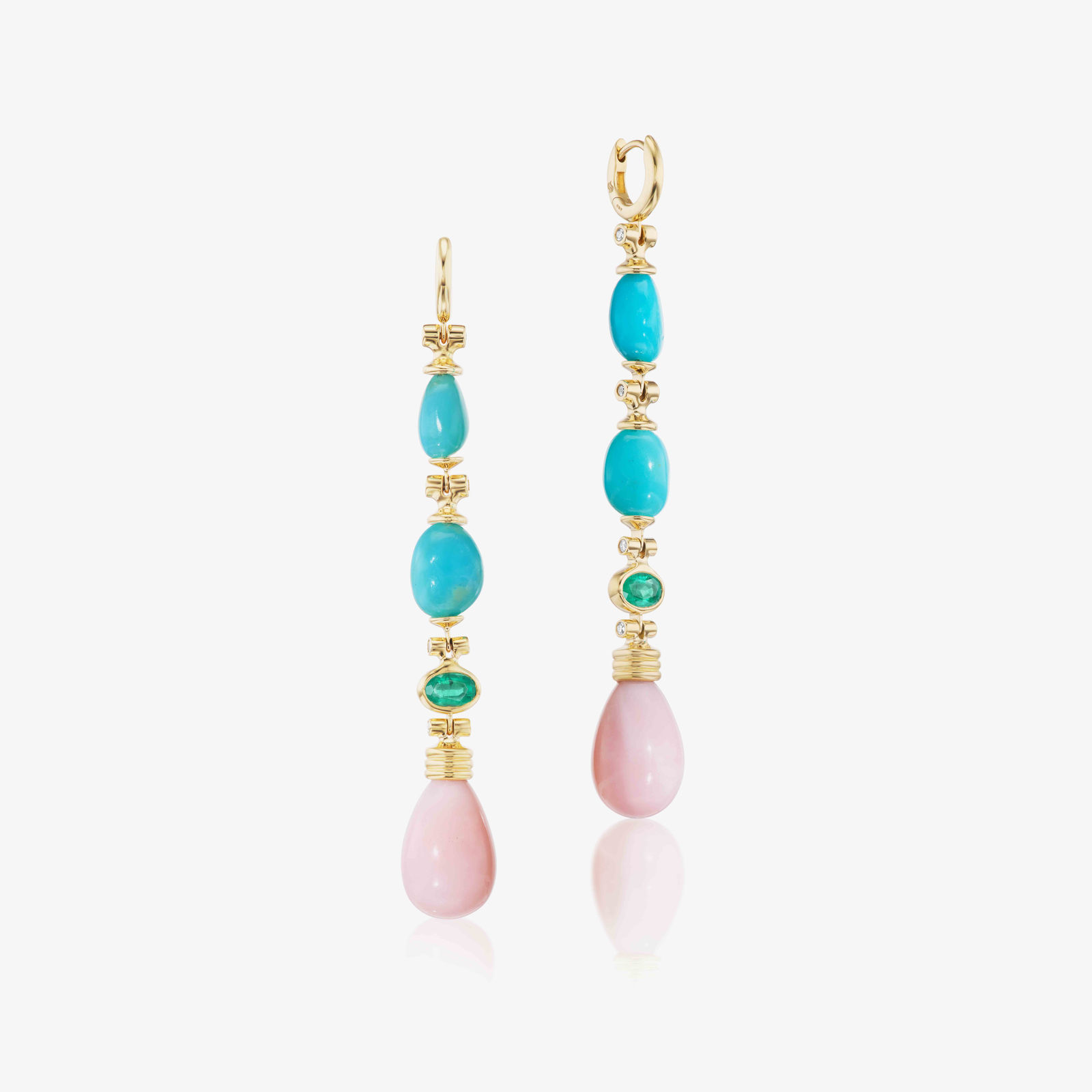 BECK, Porto hoop earrings with blue opal beads