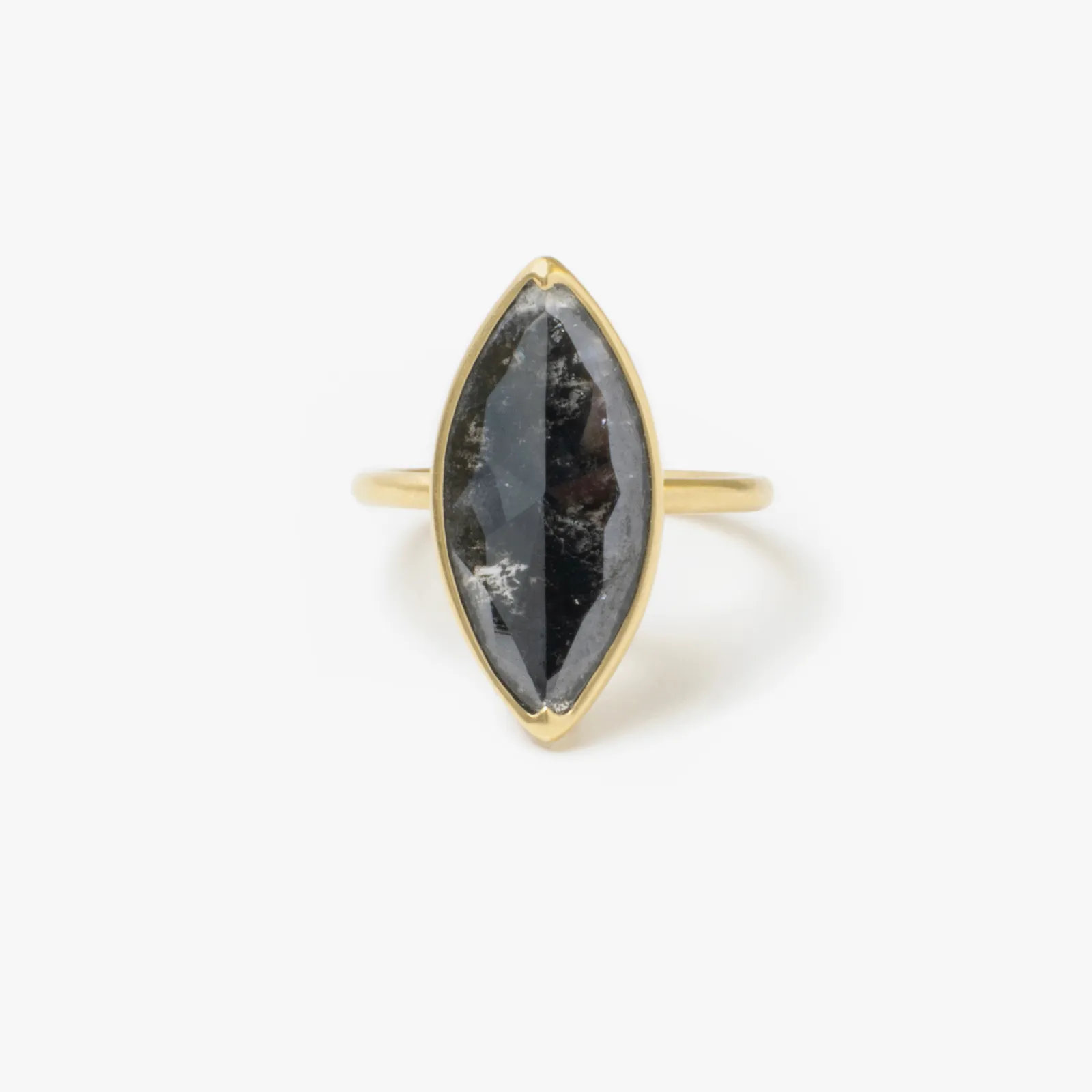 Gabriella Kiss, Marquis rose cut black diamond ring