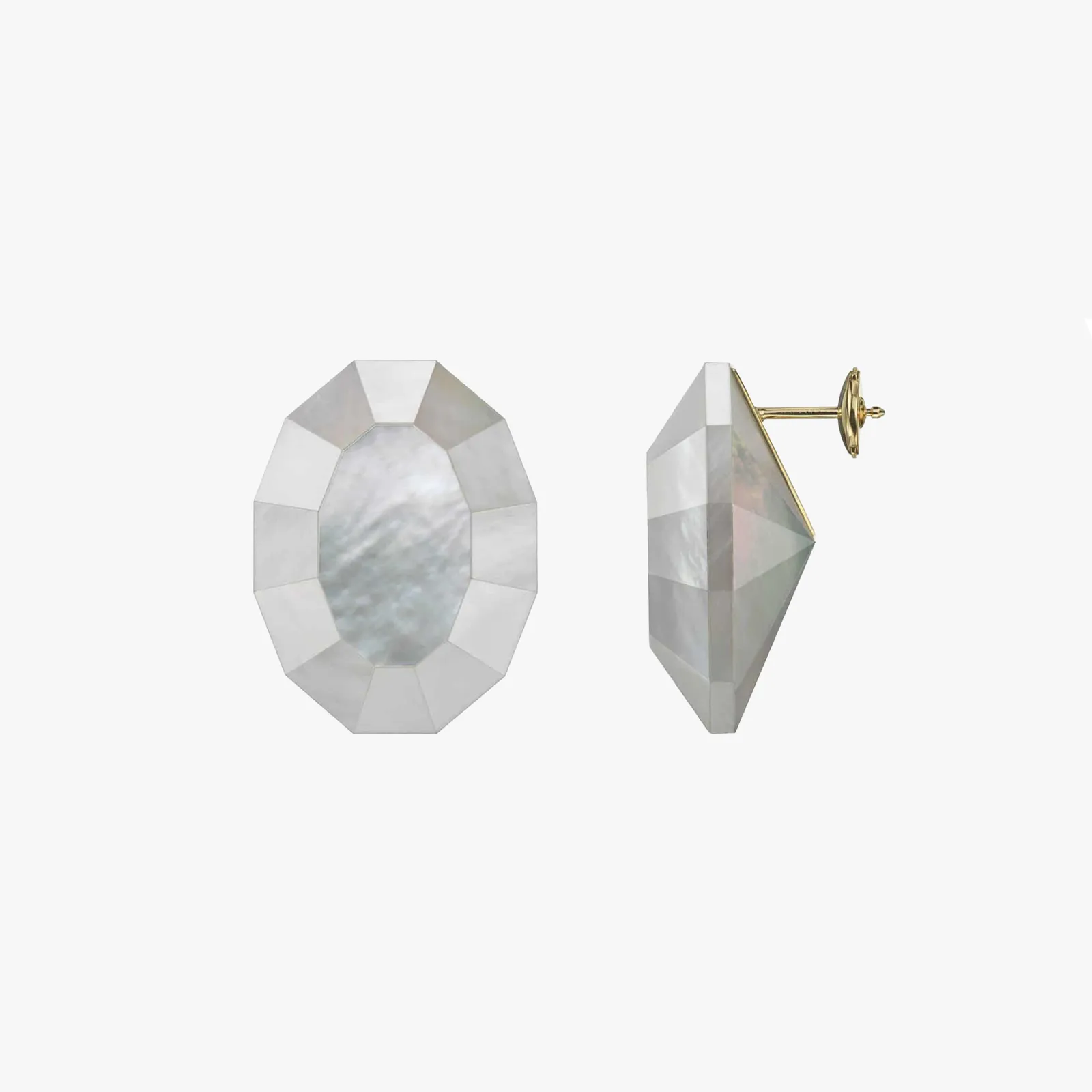 Melanie Georgacopoulos, Mother of pearl oval earrings