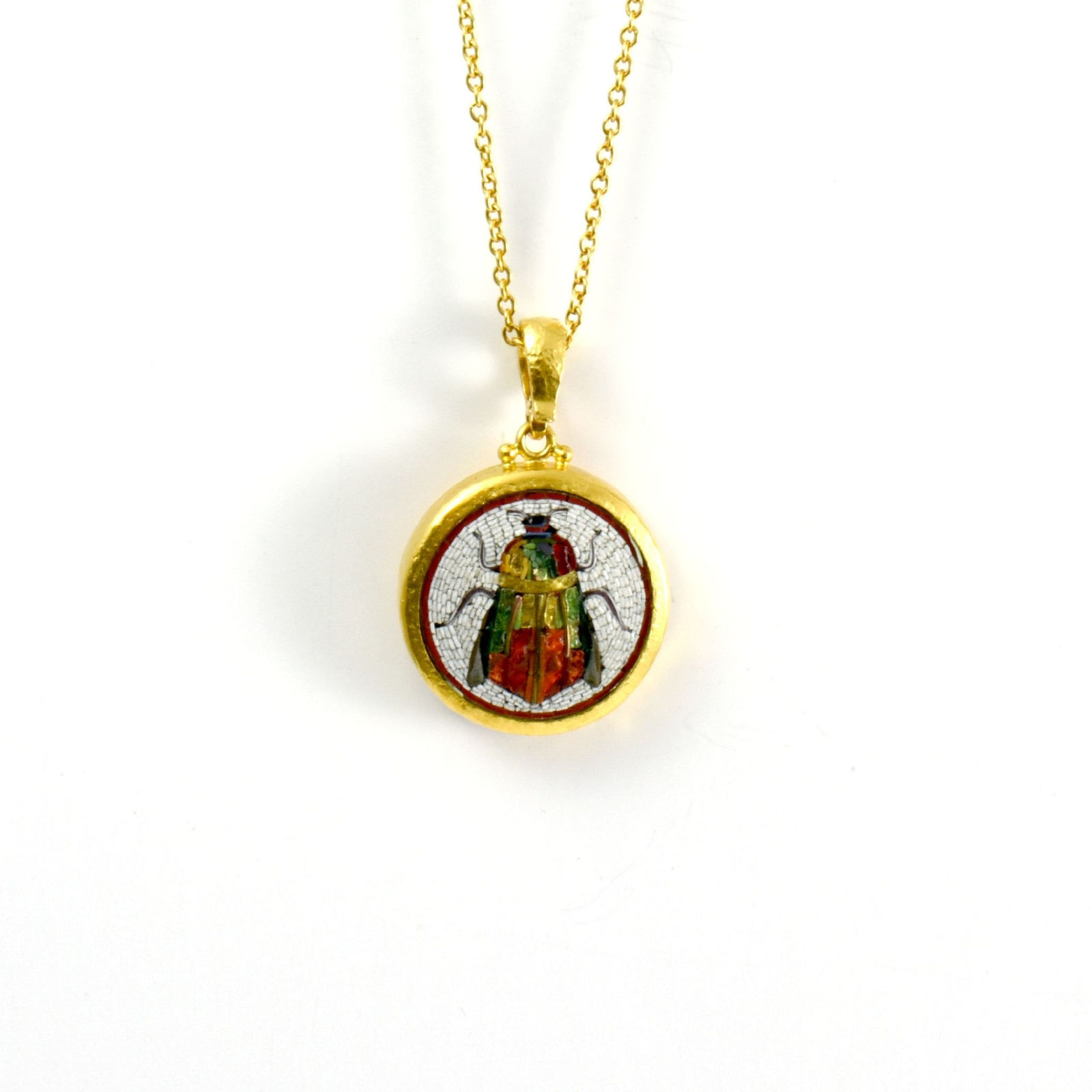 Gurhan, One of a Kind Mosaic Scarab Pendant