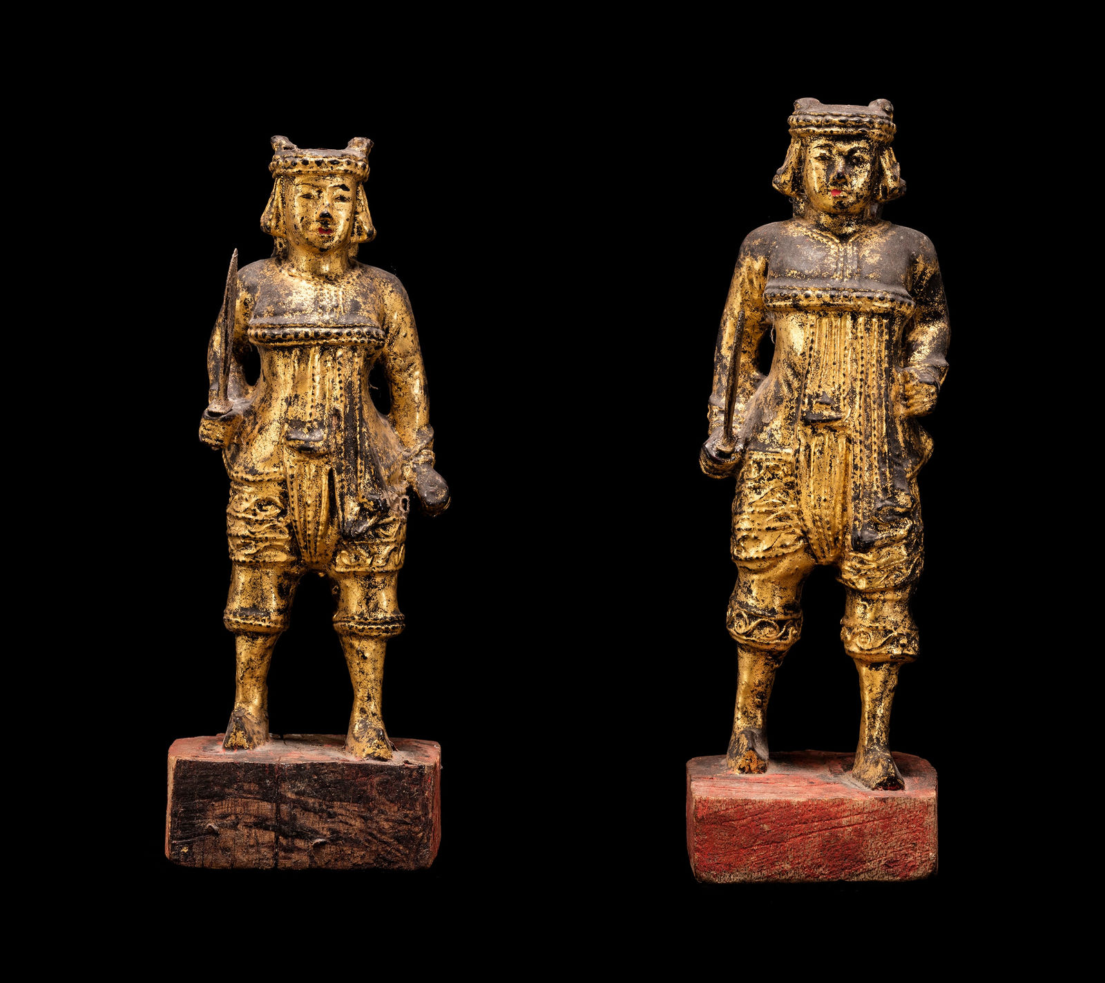 Two Burmese Nats, the Shwebyin Brothers, 19th century