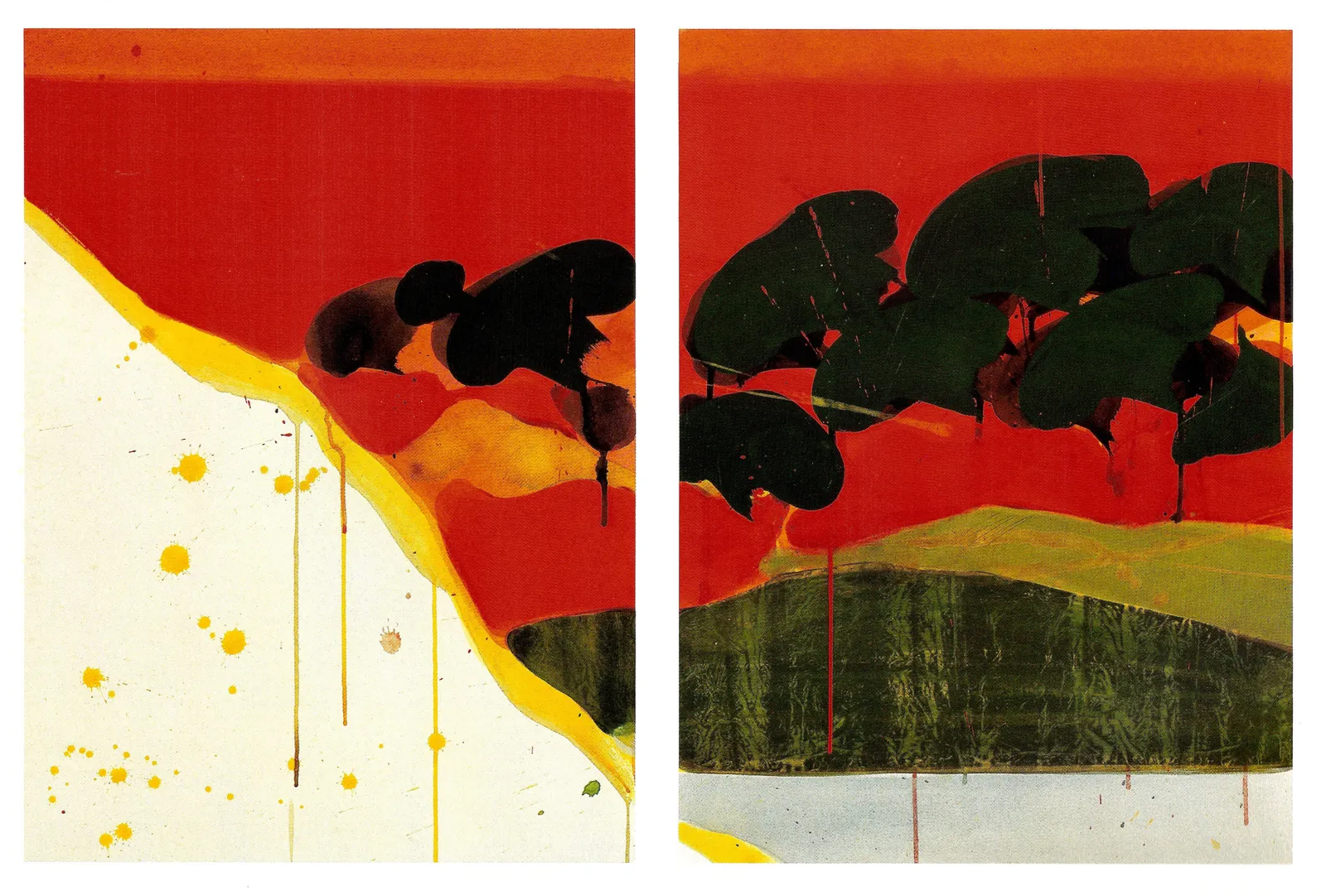 Teruko Yokoi, Morning glow,poliptychon left, 2/4 parts, 1981