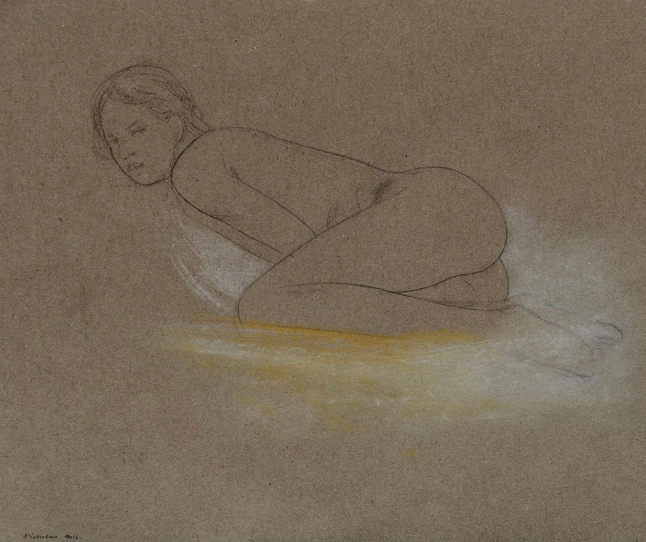 Nicholas C. Williams, Female Nude Leaning Forward