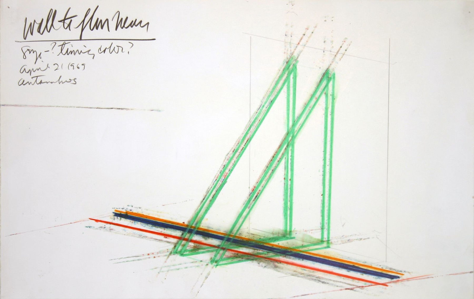 Stephen Antonakos, Wall to Floor Neon, April 21, 1969