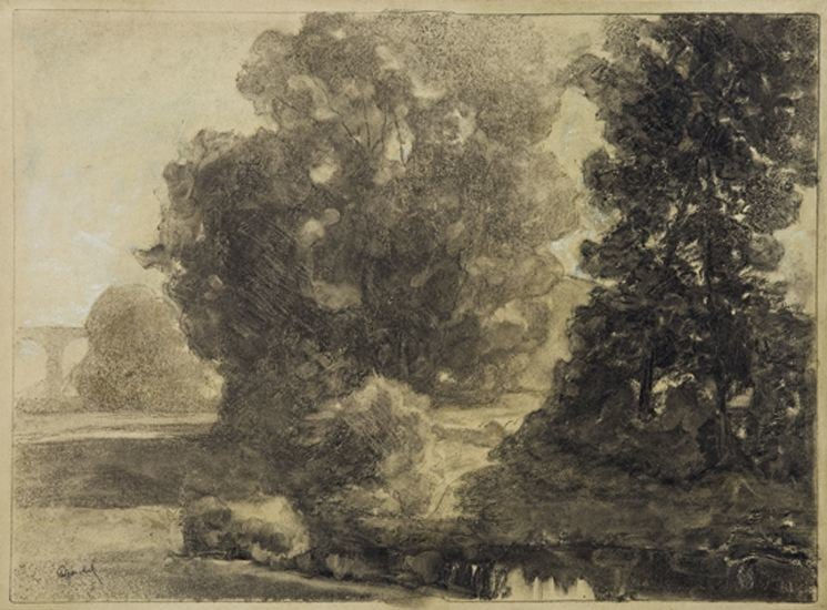 Henri Marchal (French 1878-1949), Trees with Bridge, 1917