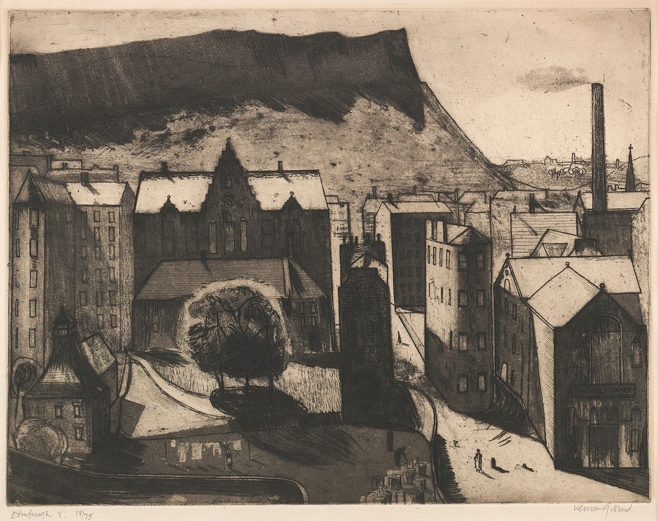 Vernon Gibberd, Edinburgh with Salisbury Crags, c.1955
