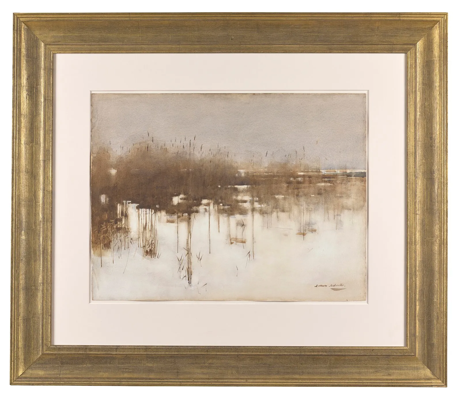 Arthur Melville ARSA RSW, Winter, Duddingston Loch, c.1885