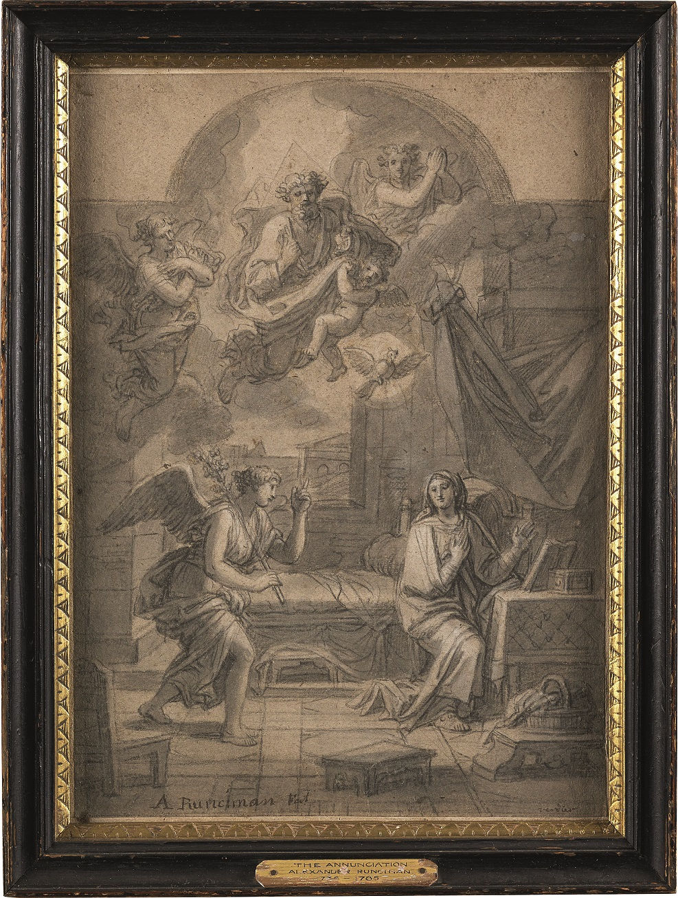 Alexander Runciman, The Annunciation, a study for an altarpiece, after Francois Verdier (1651-1730)