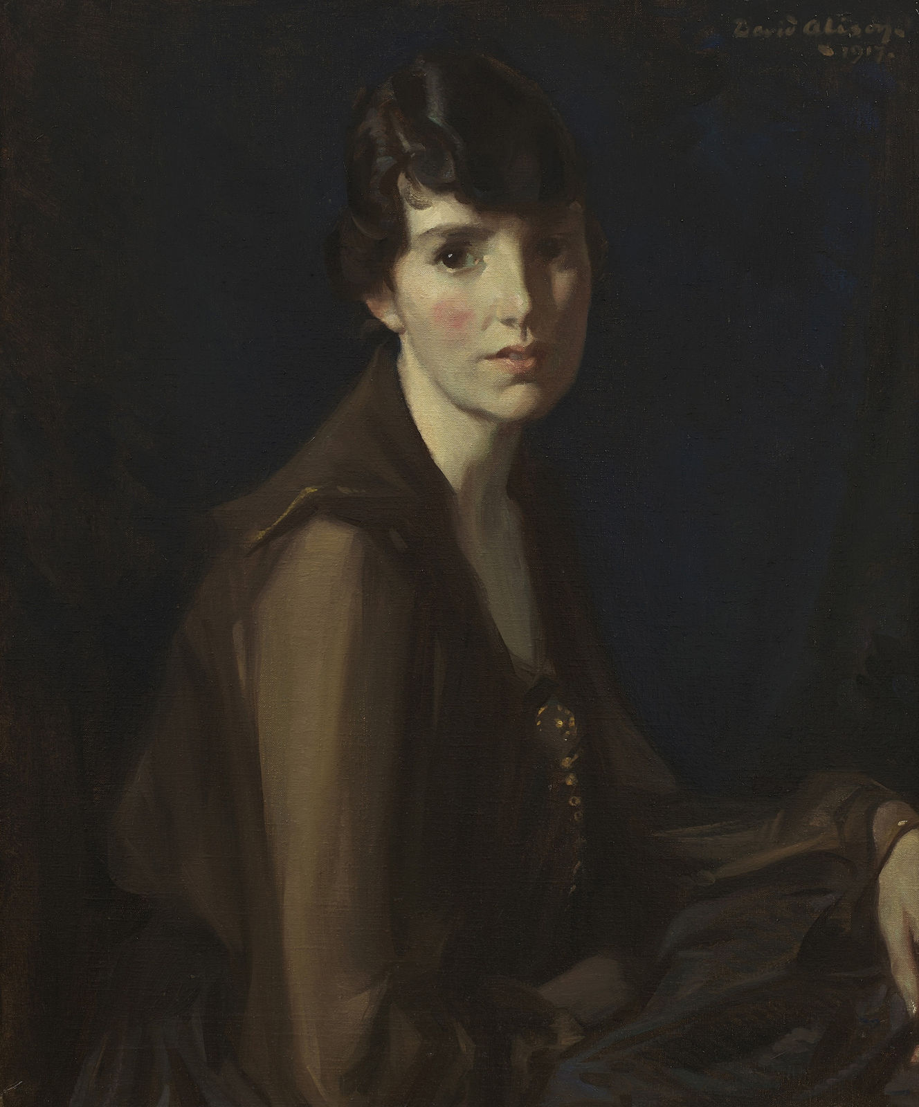 David Alison RSA, Portrait of Ellen May Murray Thompson, 1917