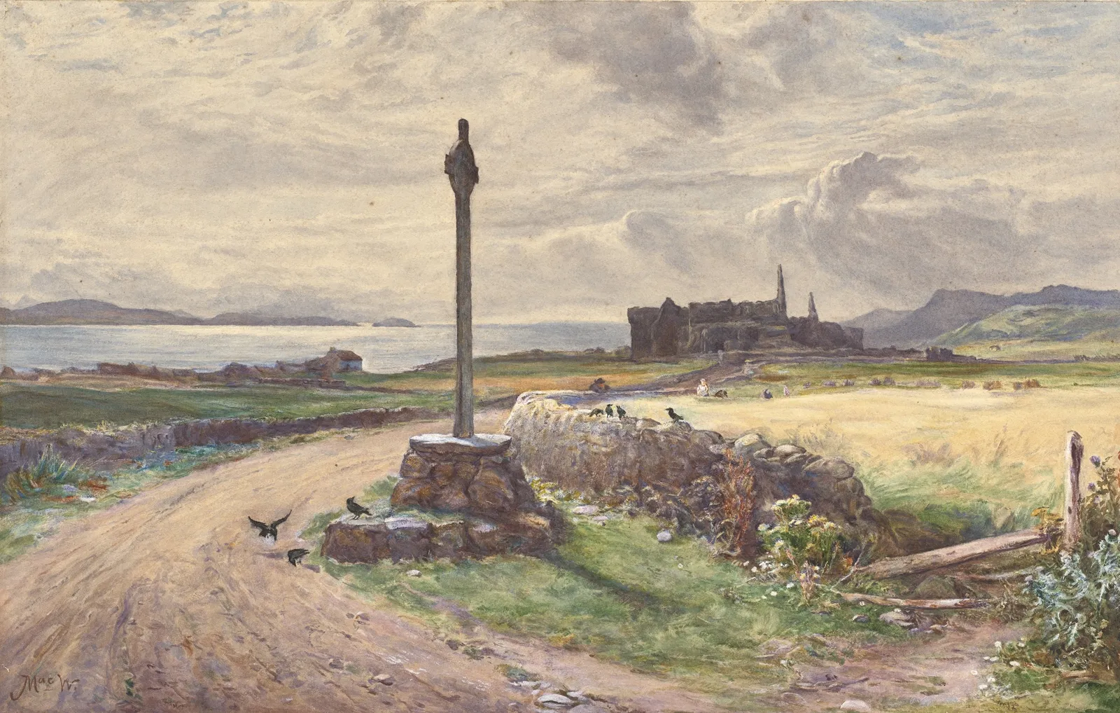 John MacWhirter RA HRSA RSW, MacLean's Cross, Iona, c.1880