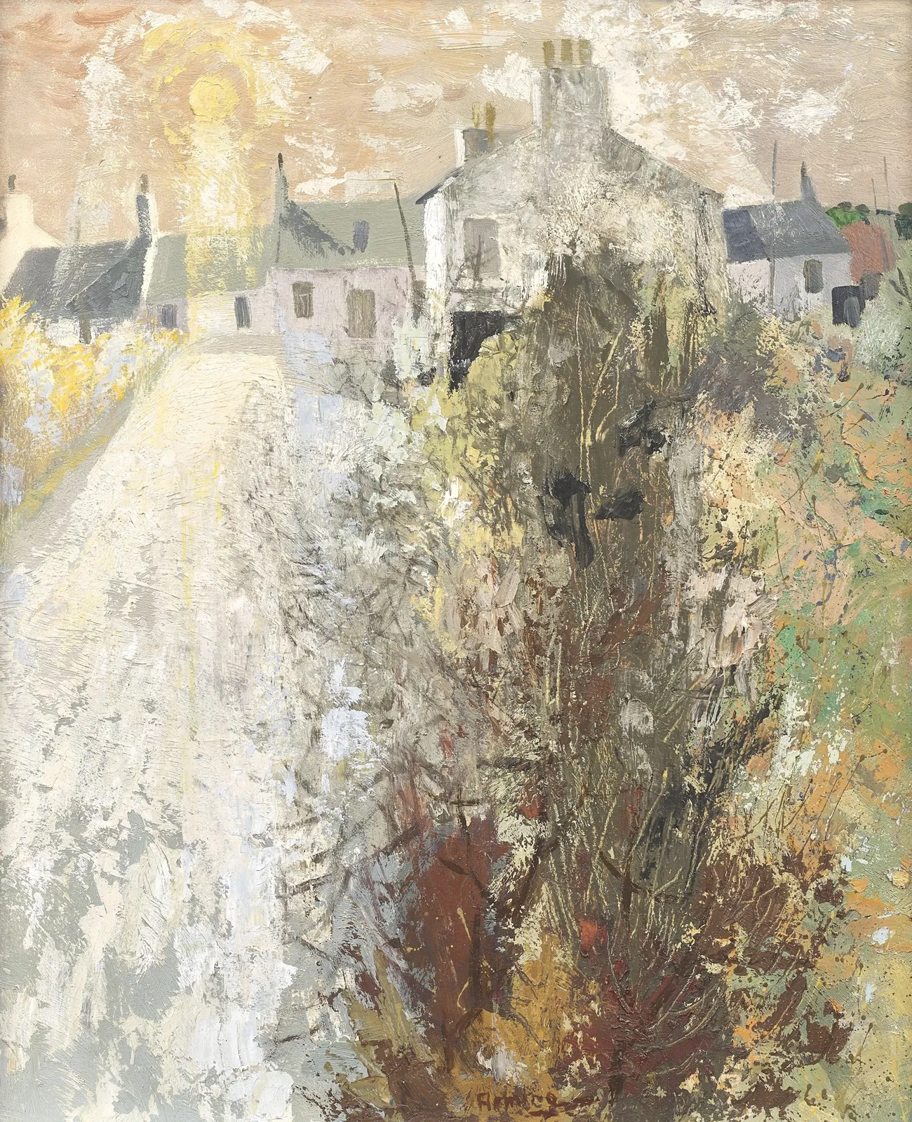 Ian Fleming RSA RSW, Winter Hedgerow, 1969/70