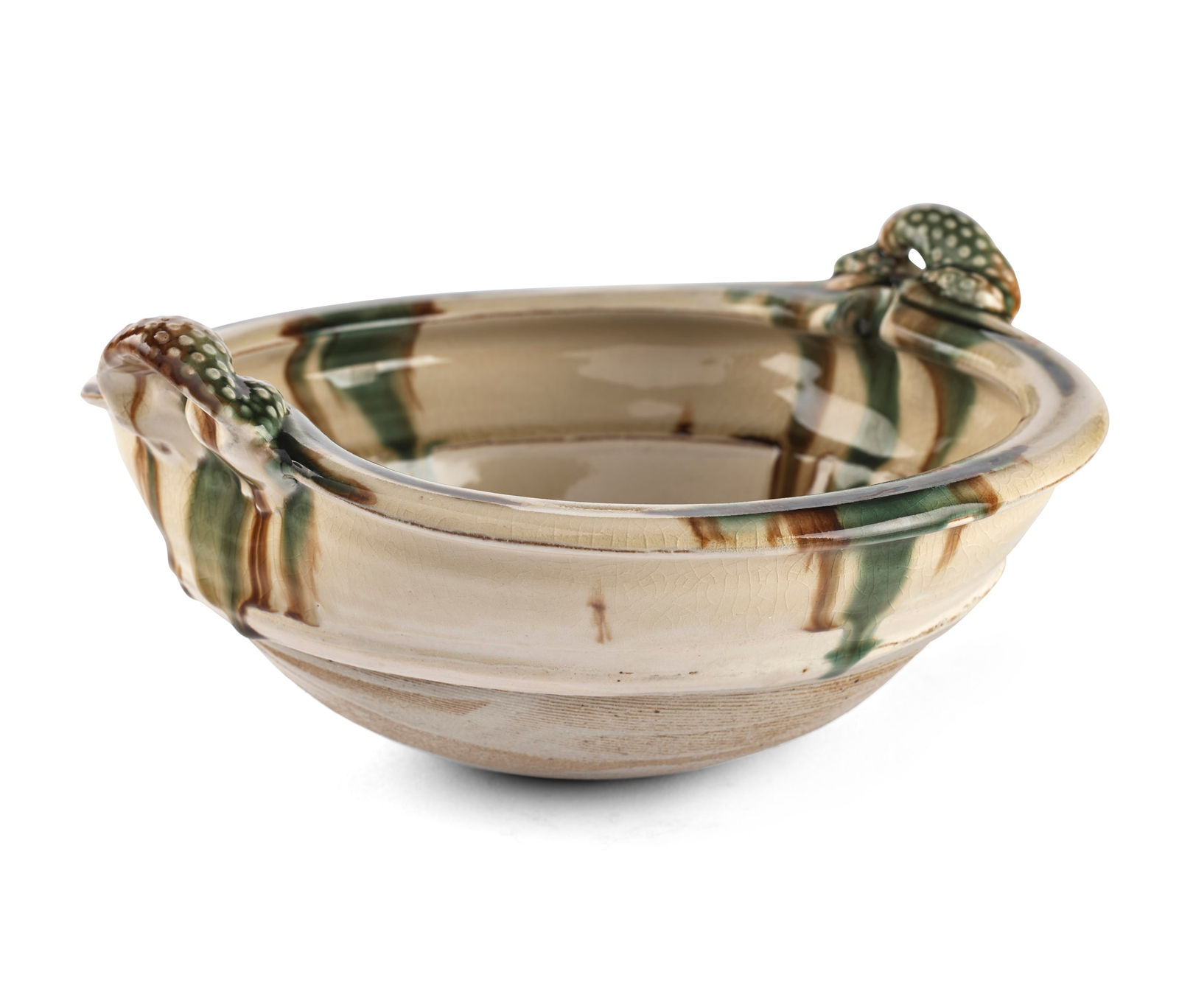 Takeshi Yasuda, Sancai sprung bottom bowl, c.1990