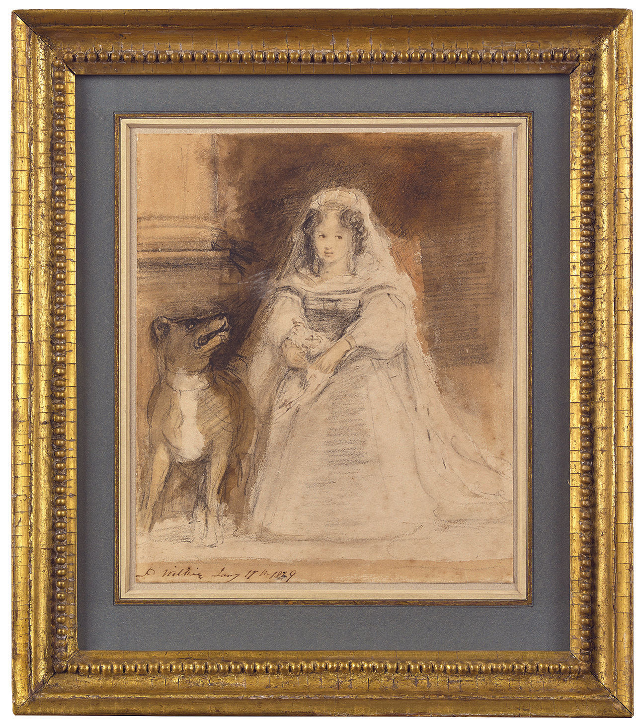 Sir David Wilkie RA HRSA, Young Girl with a Dog, 1829