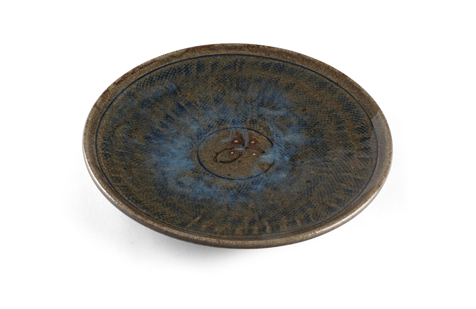 William Plumptre, Slip decorated plate with blue glaze