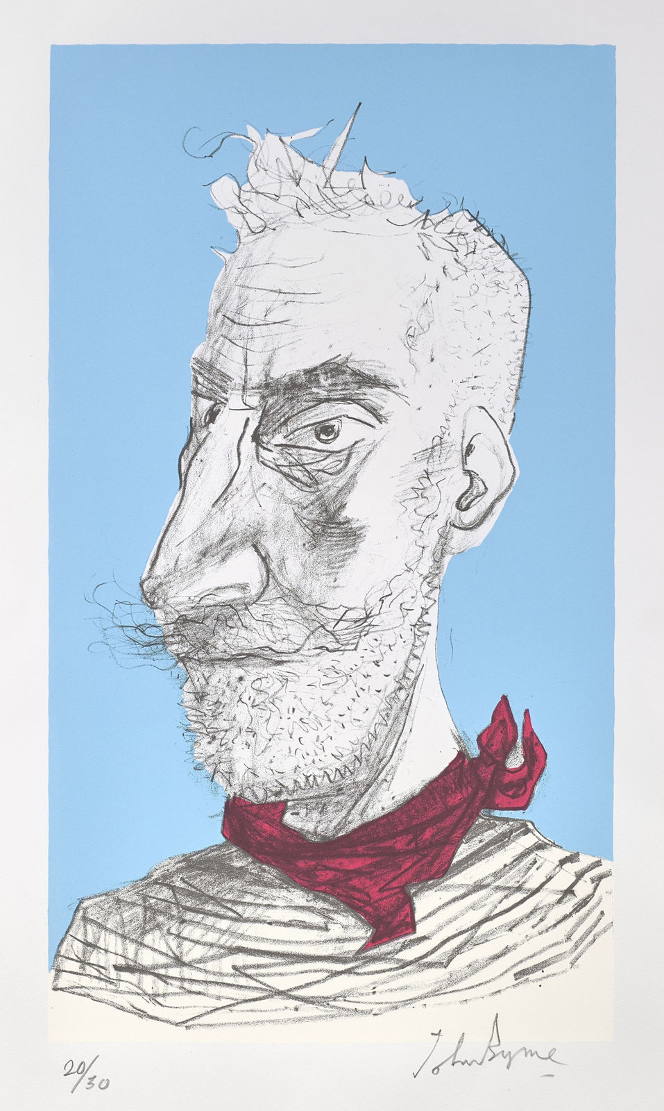 John Byrne RSA, Red 'Kerchief, 2020