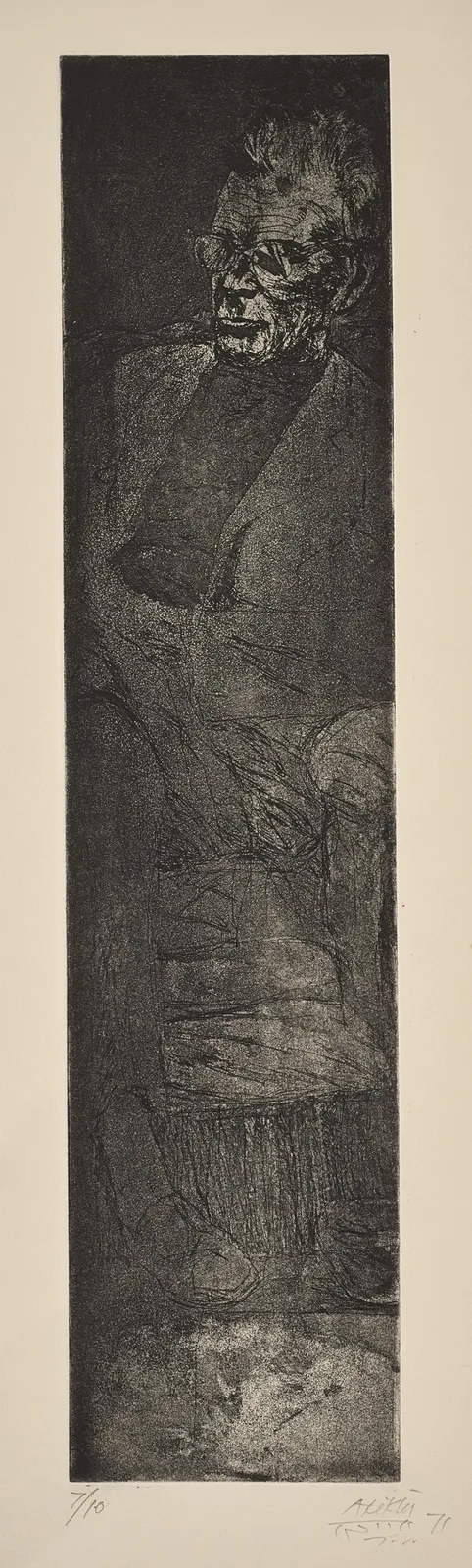 Avigdor Arikha, Samuel Beckett seated, 1971