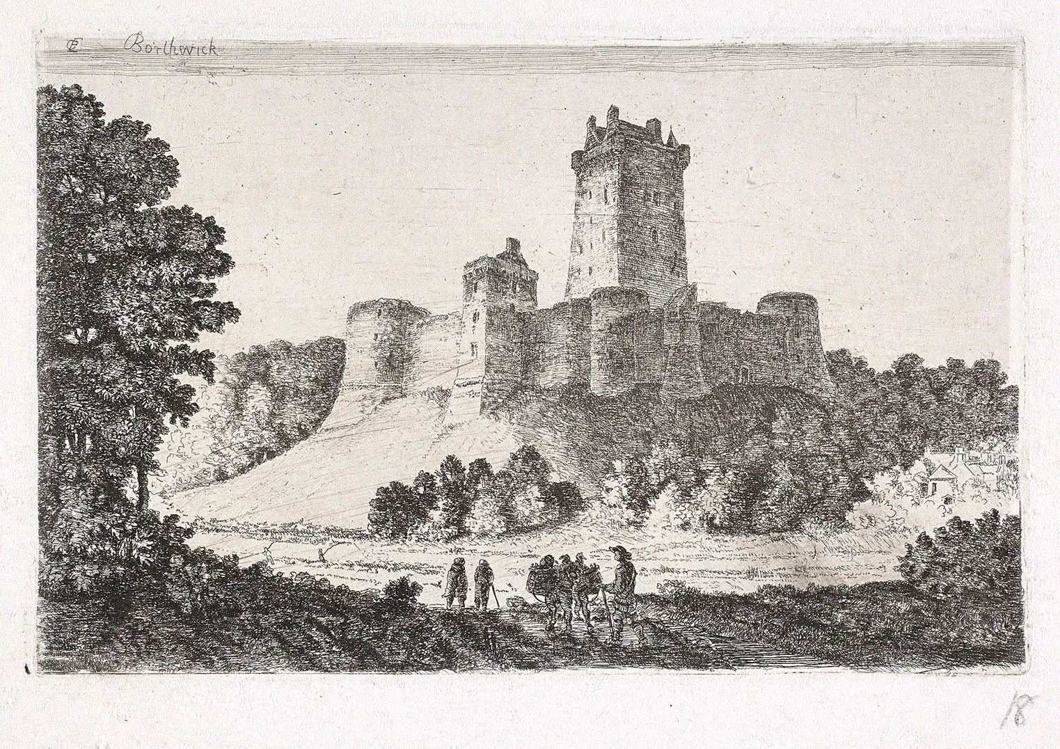 John Clerk of Eldin, Borthwick Castle from the East