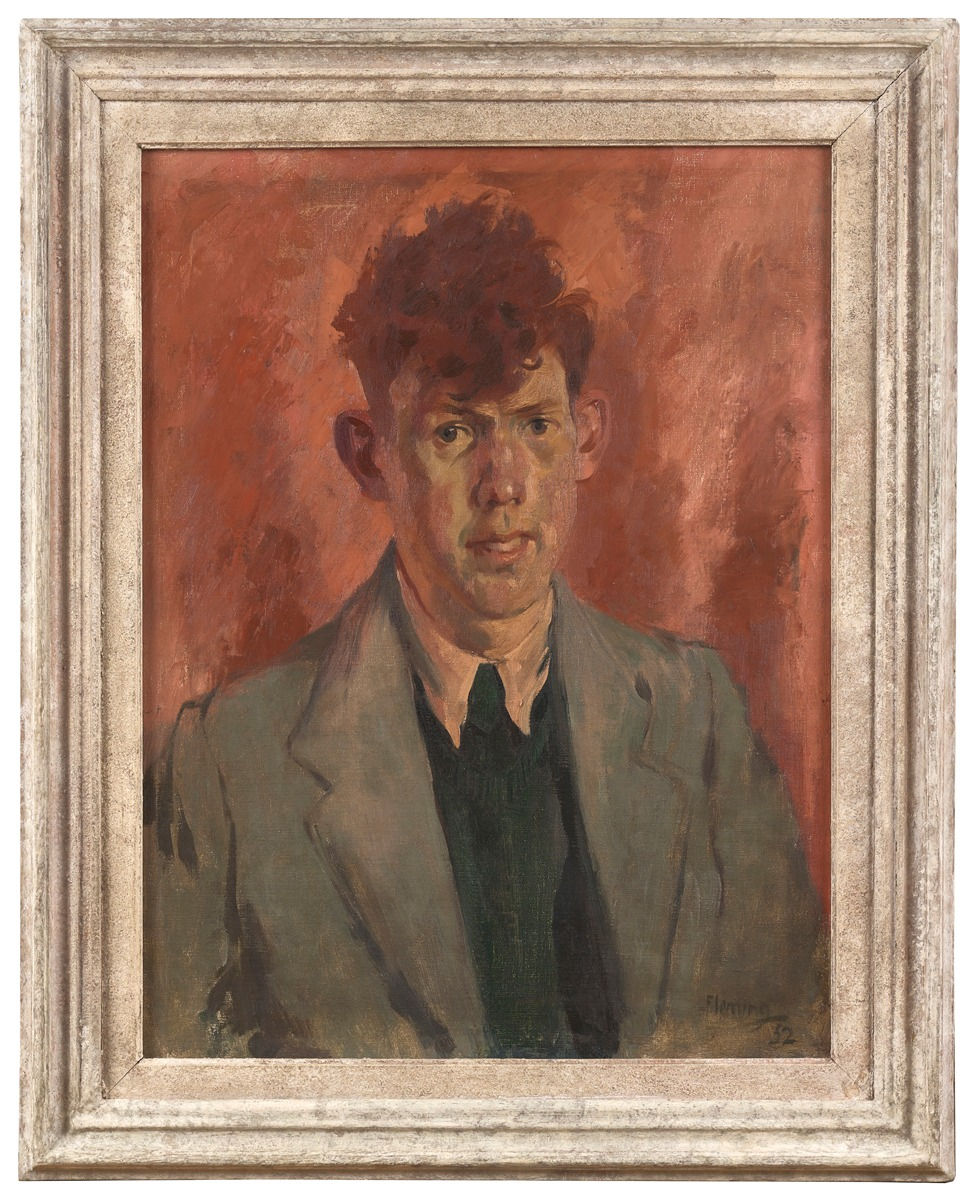 Ian Fleming RSA RSW, Portrait of Davie Saunders, 1952