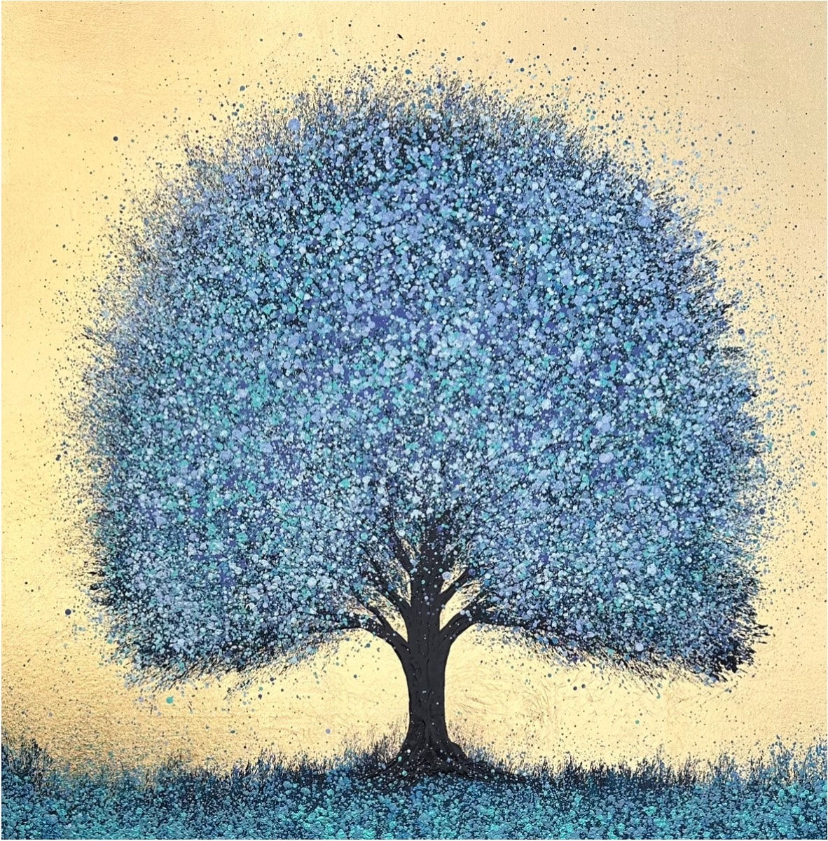 Jane Schofield, A Splash of Blue on Gold , 2024