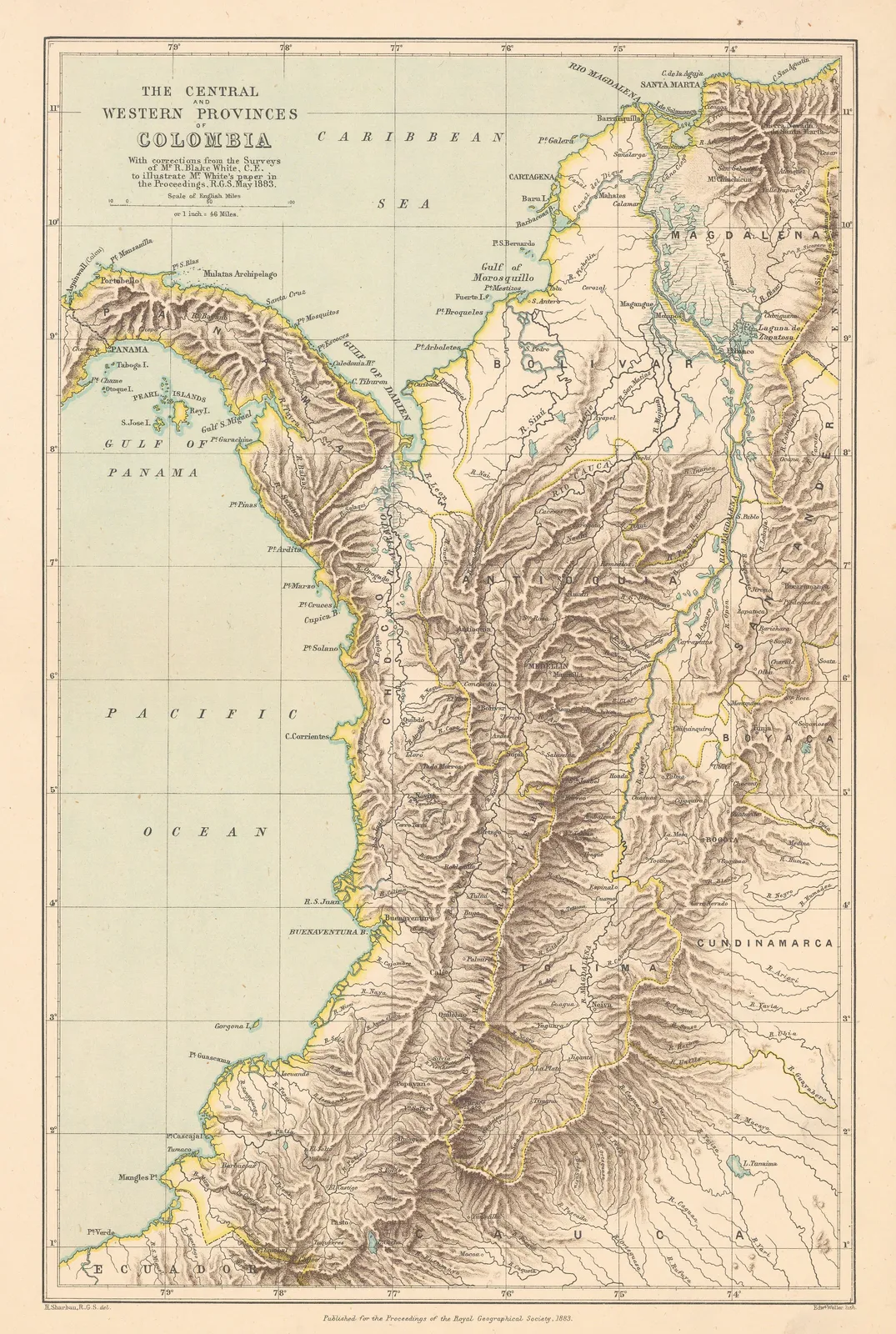 Royal Geographical Society (RGS), The Central and Western Provinces of Colombia, 1883