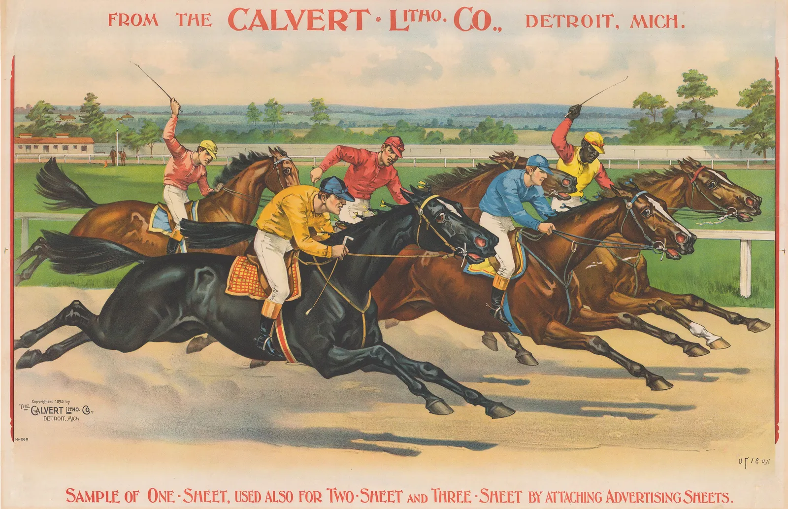 Calvert Litho. Co., Horse Racing - Poster, 1895