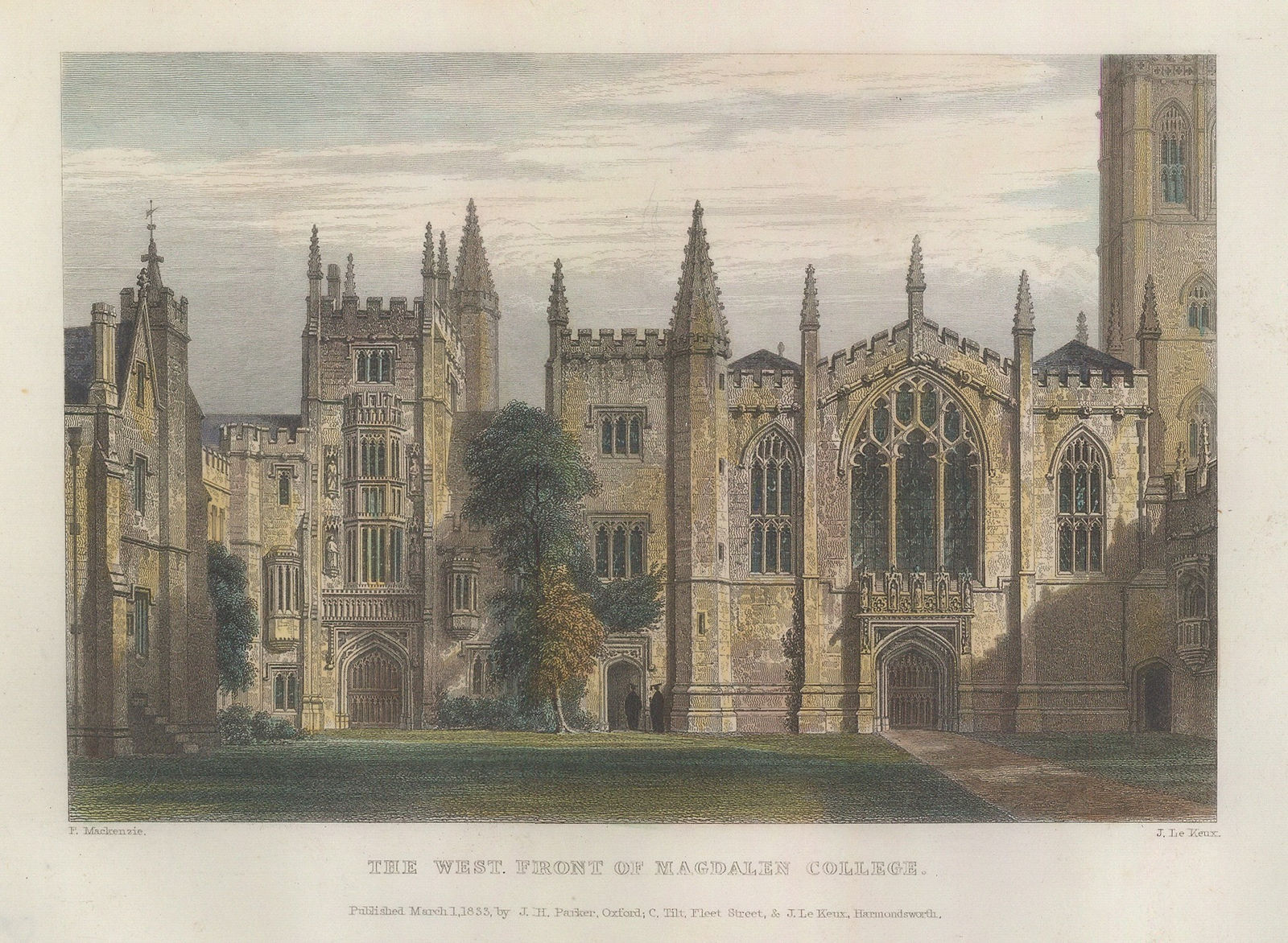 John Le Keux, Oxford University - Magdalen College, 1838