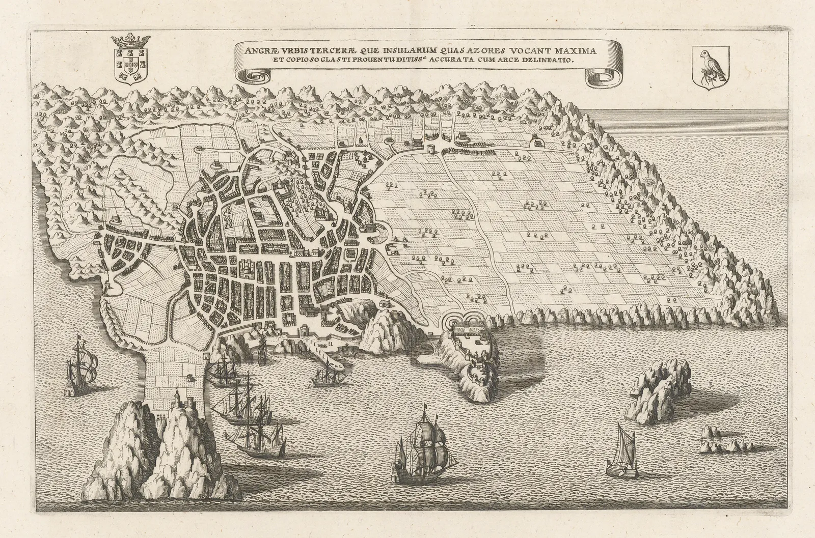 Matthäus Merian, Angra - Azores, 1646