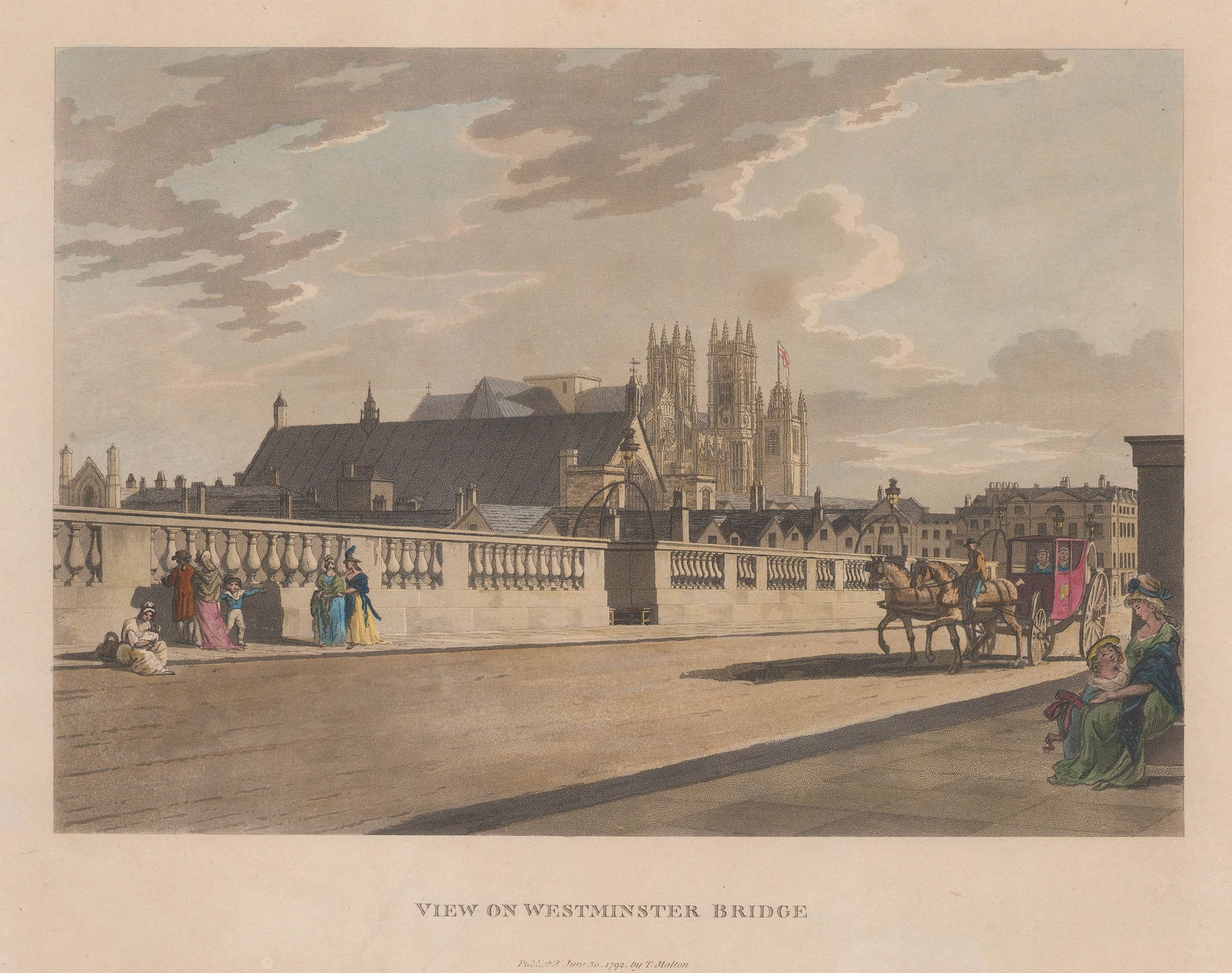Thomas Malton, London - Westminster Bridge, 1792