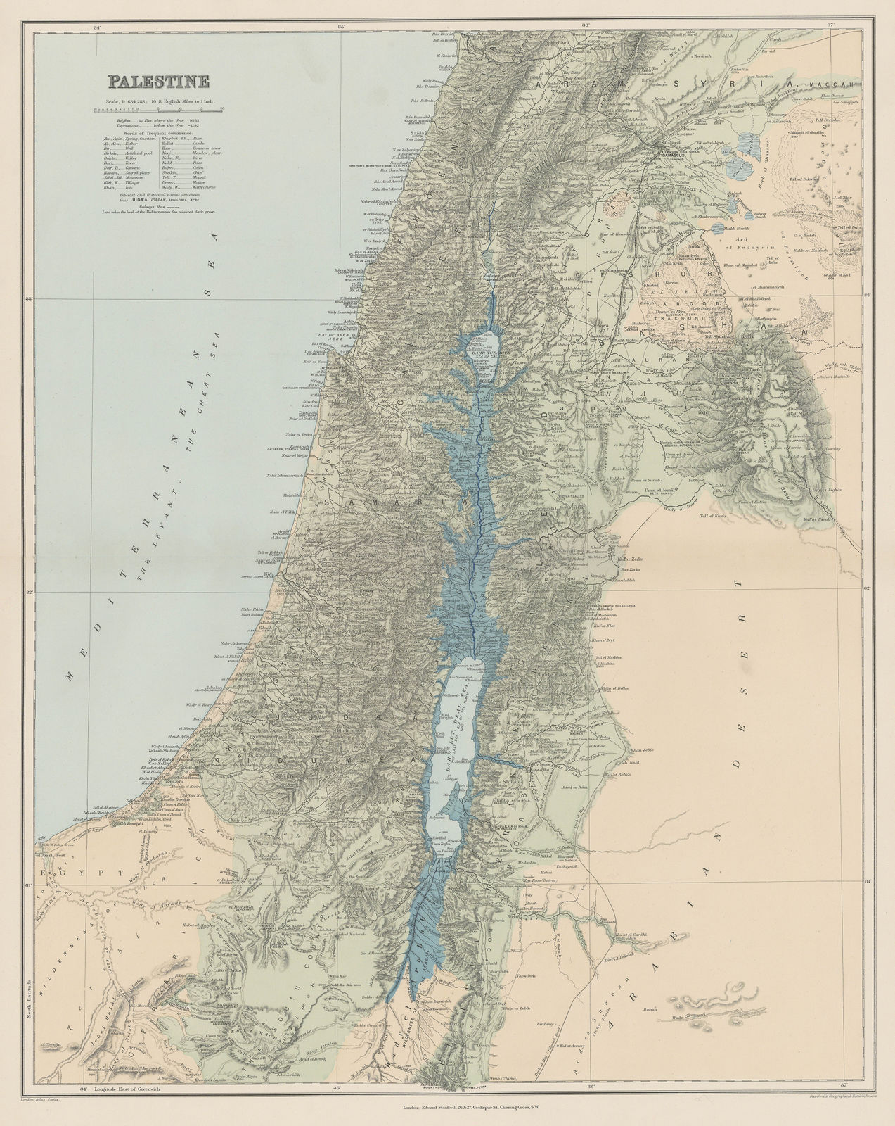 Edward Stanford, Palestine, 1896