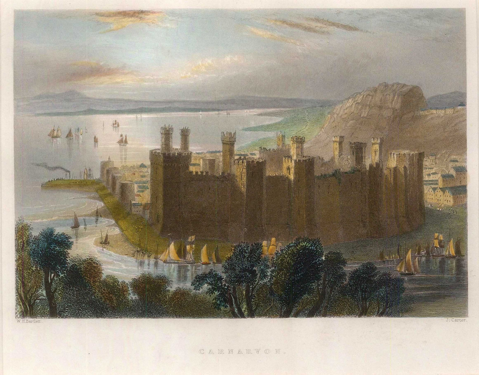 William Bartlett, Wales - Caernarfon Castle, 1841