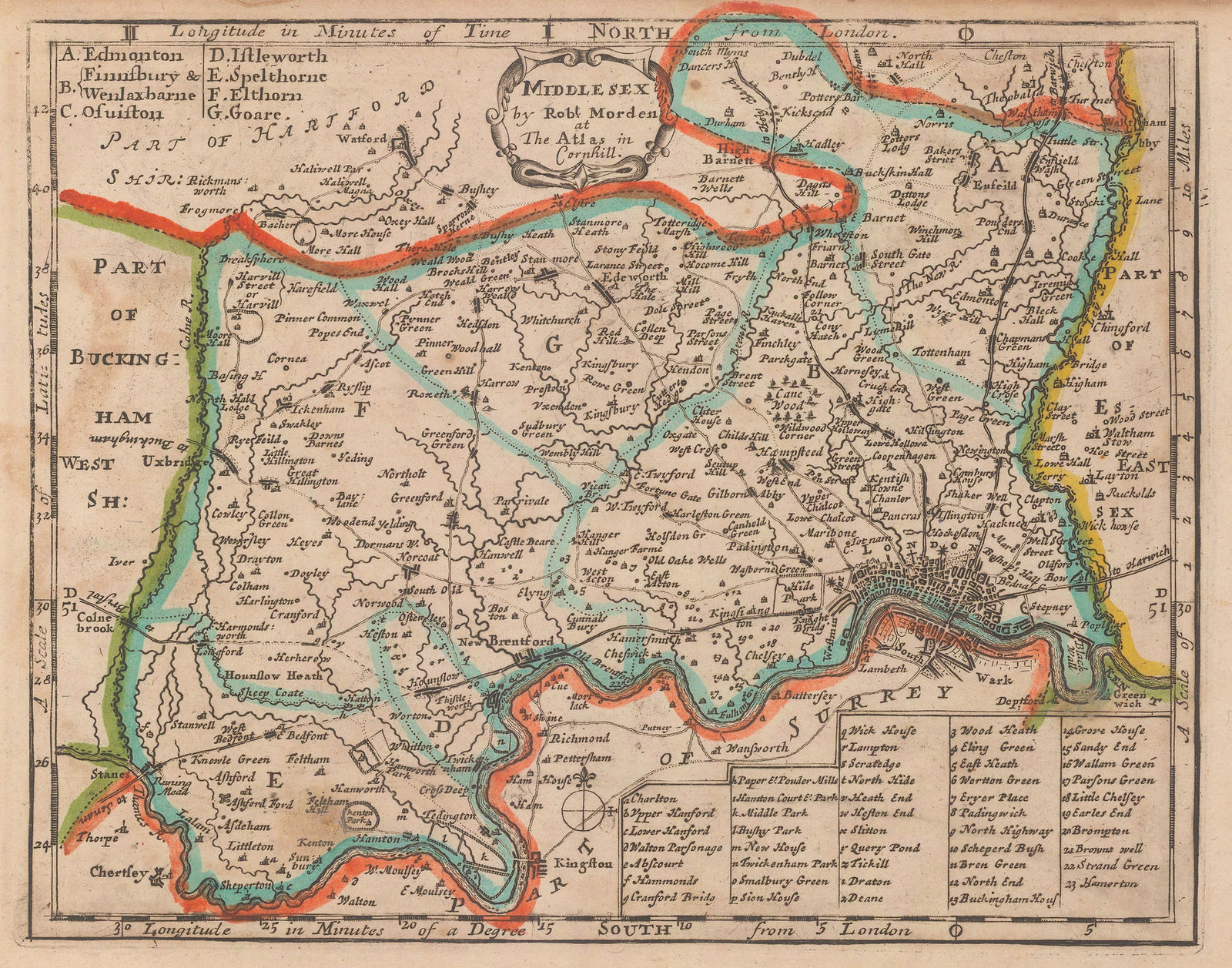 Robert Morden, Middlesex, 1708