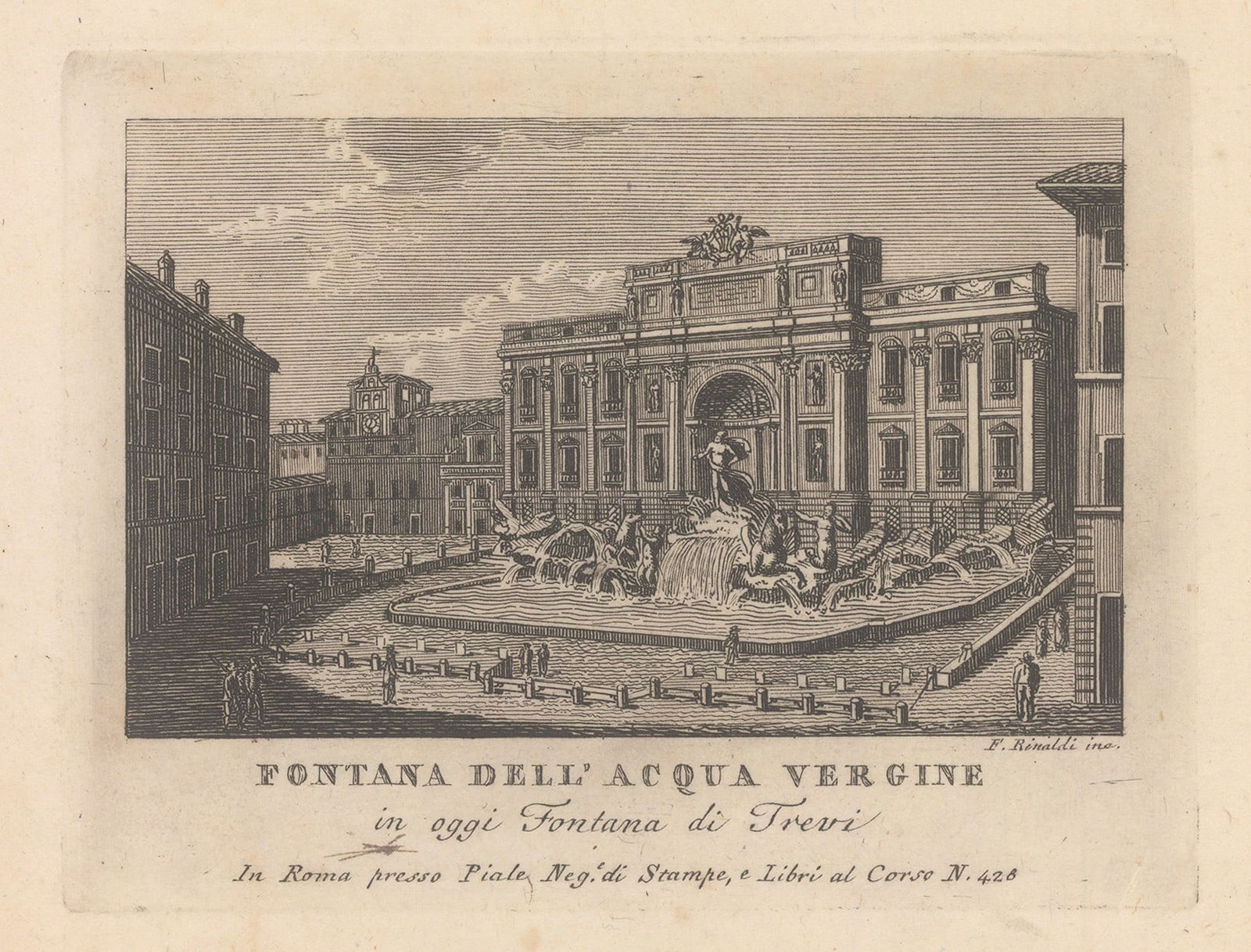 Pietro Piale, Italy - Rome, Fontana di Trevi, 1839