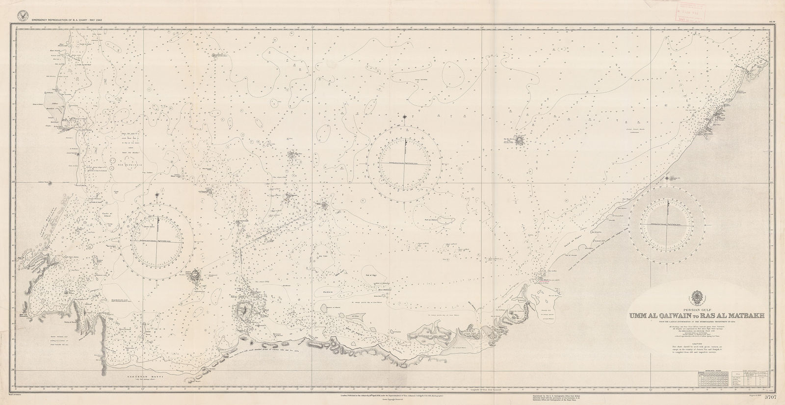 United States Hydrographic Office, Umm al Qaiwain to Ras al Matbakh, 1942