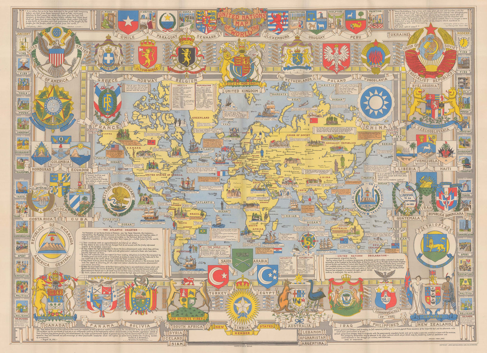 J.G. Bartholomew, United Nations Map of the World, 1948