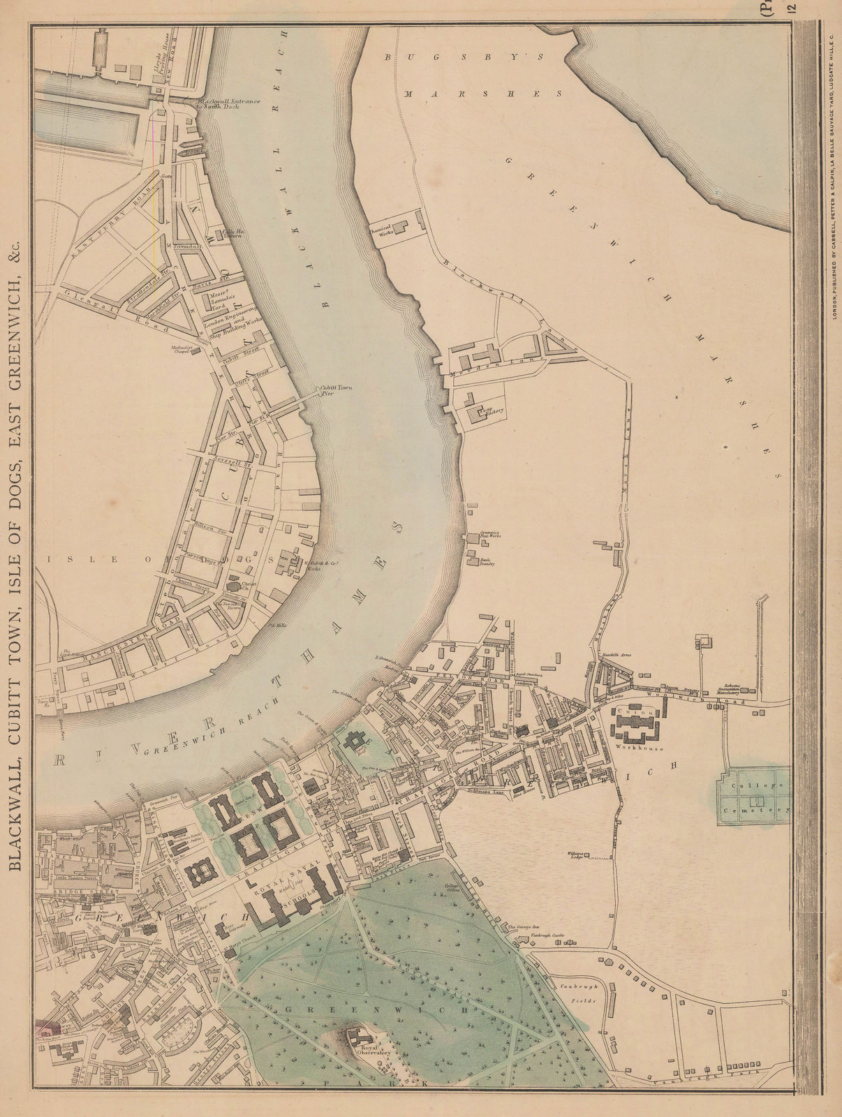 John Cassell, Greenwich, Isle of Dogs & Greenwich Peninsula, 1868