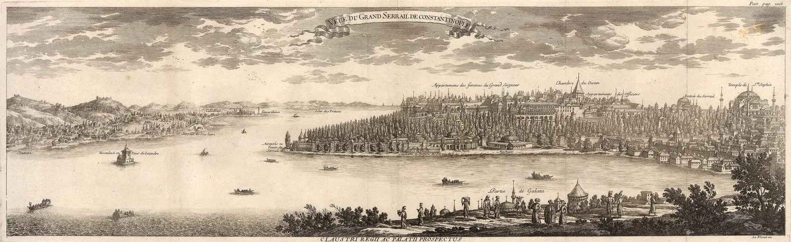 Jean-Baptiste Alexandre Le Blond, Turkey - Istanbul / Constantinople, Veue du Grande Serrail de Constantinople, 1711