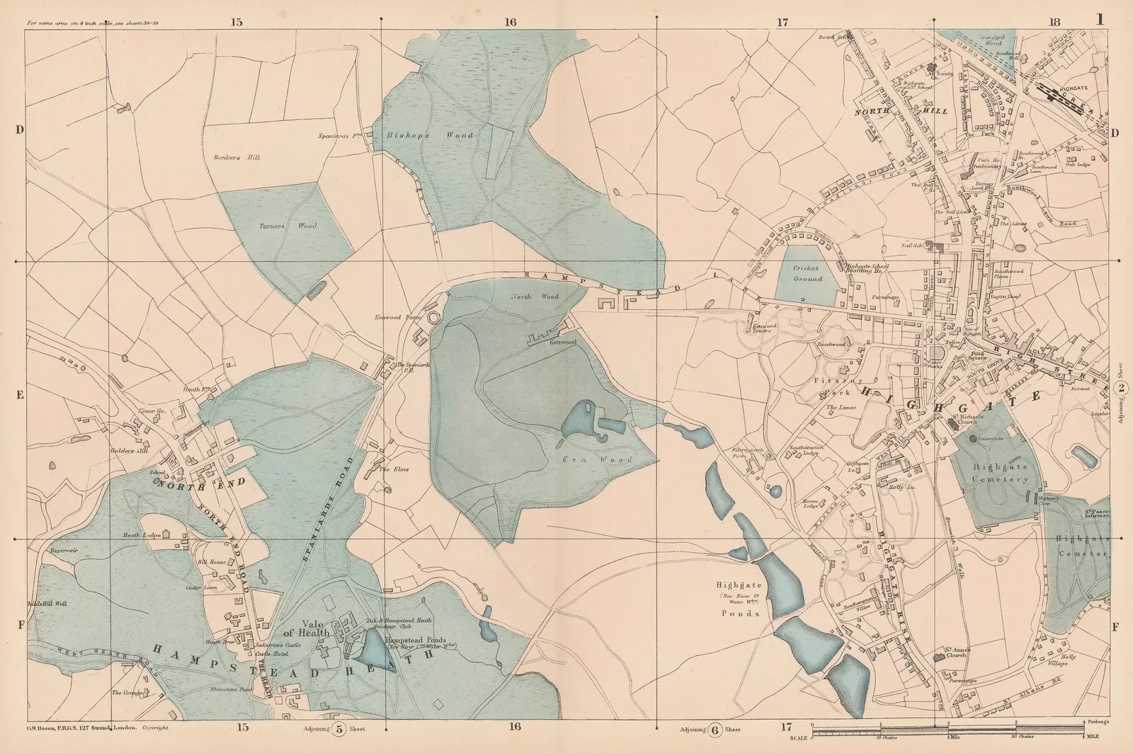 George W. Bacon, Hampstead Heath, Highgate & Kenwood, 1886