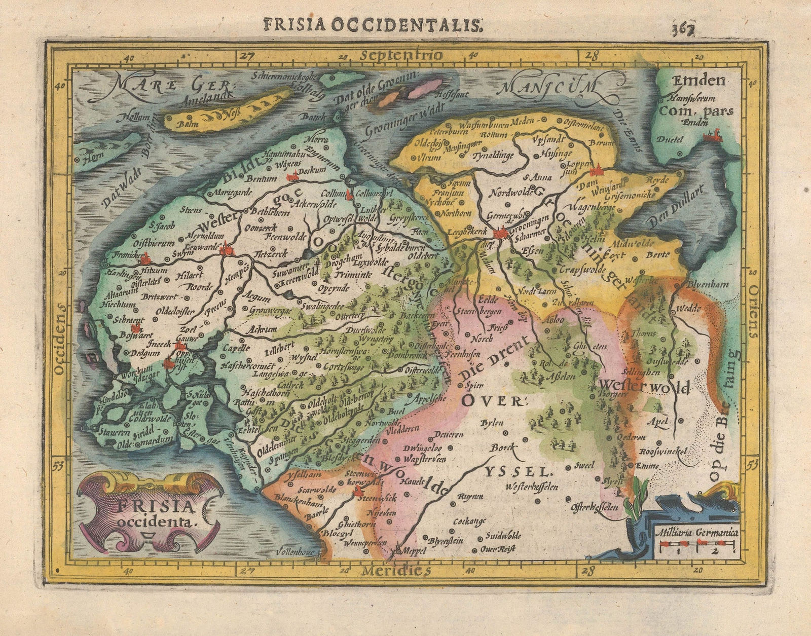 Mercator Hondius, Friesland and Groningen, 1621