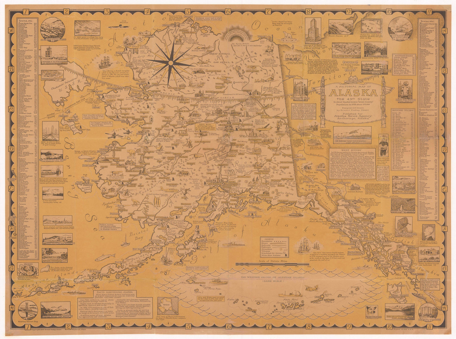 Ernest Dudley Chase, A Pictorial Map of Alaska, the 49th State, 1959