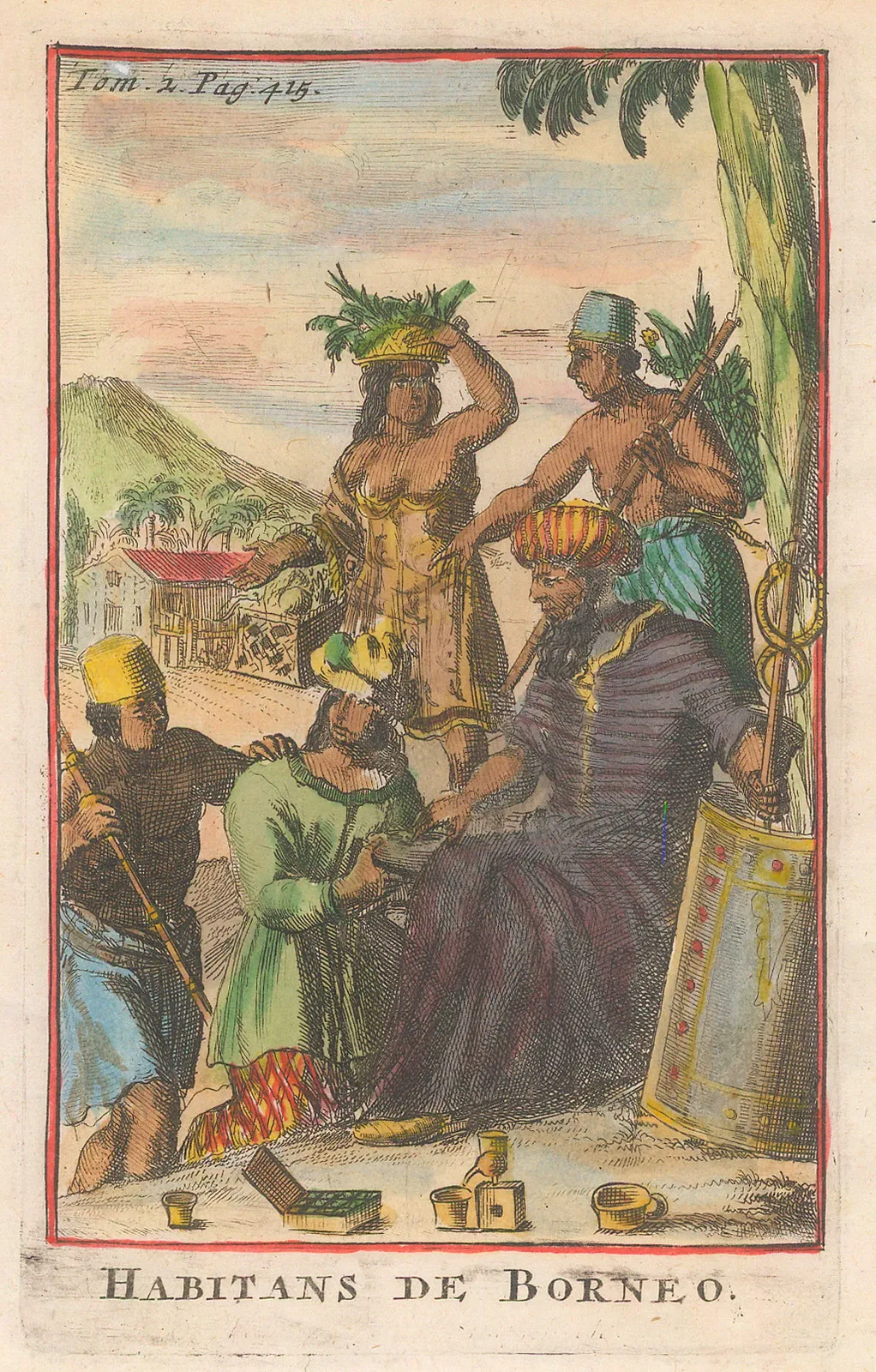 Pieter van der Aa, Borneo - Inhabitants, 1727 c.