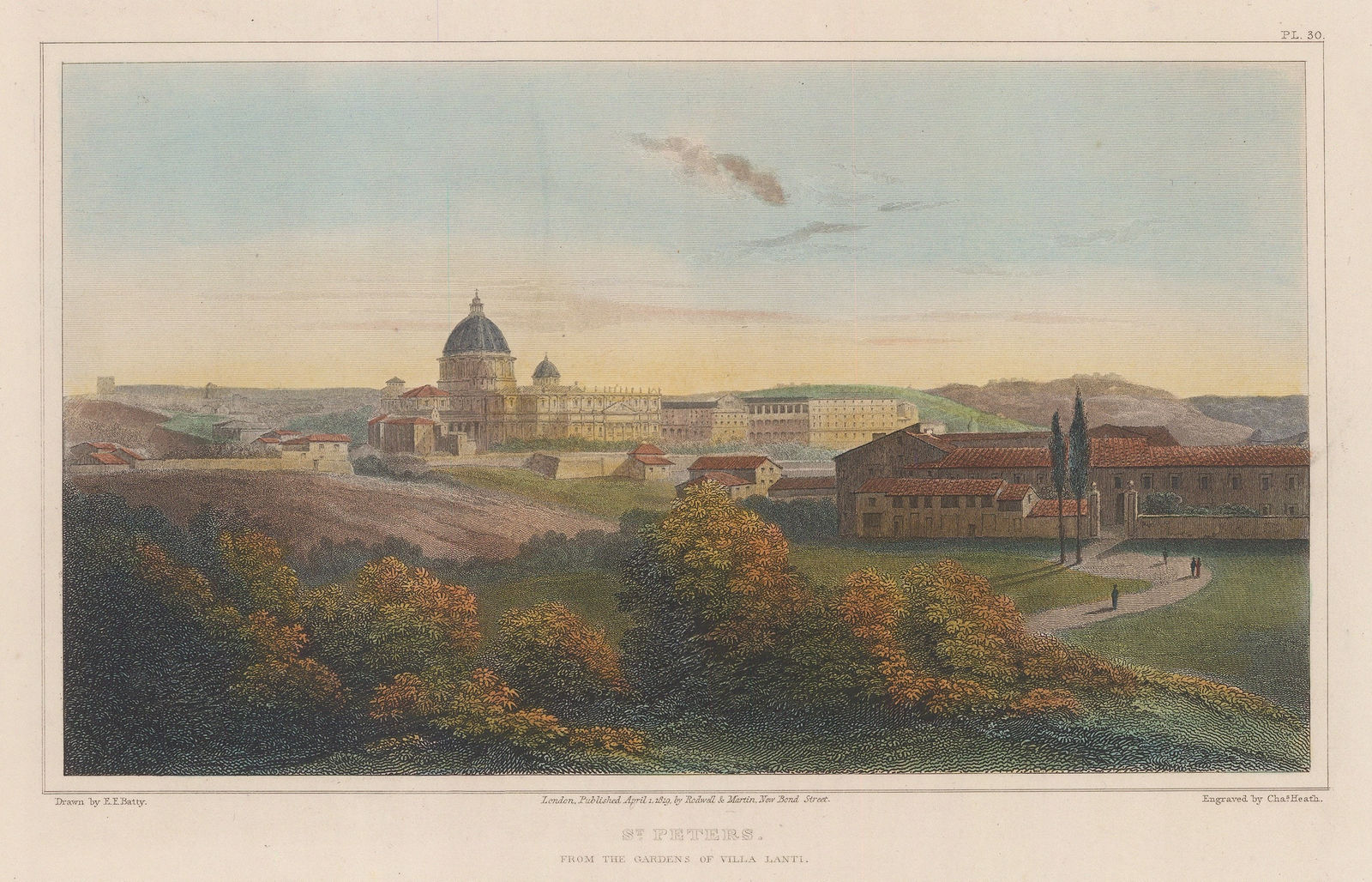 Elizabeth Batty, Italy - Rome, St. Peter's, 1820