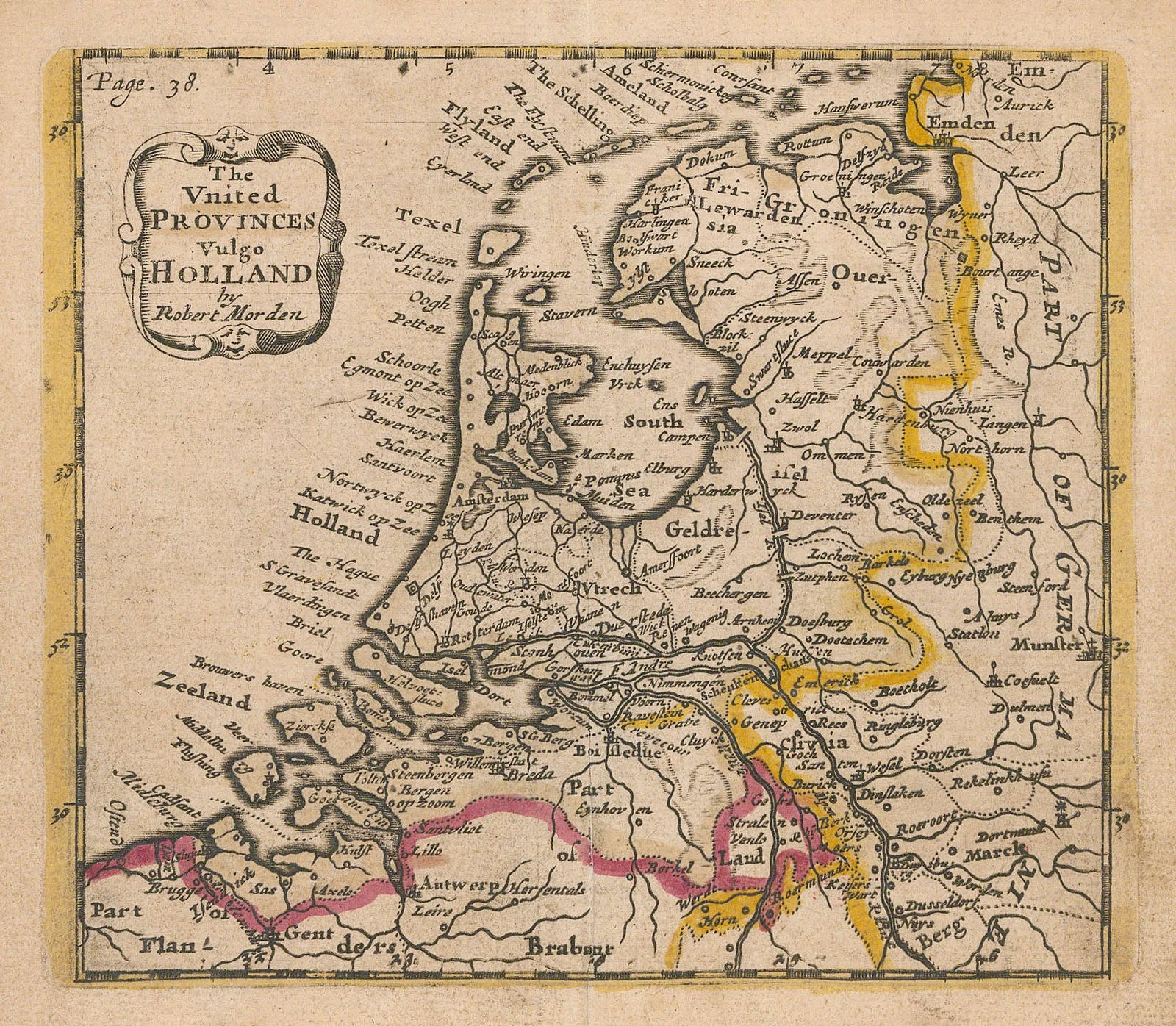Robert Morden, The United Provinces vulgo Holland, 1688