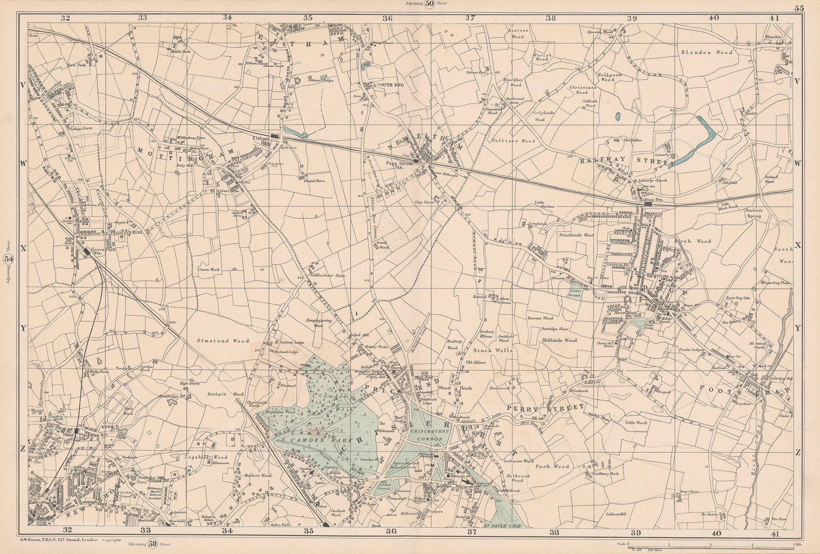 George W. Bacon, Mottingham, Eltham, Plaistow, Bromley & Chislehurst, 1886