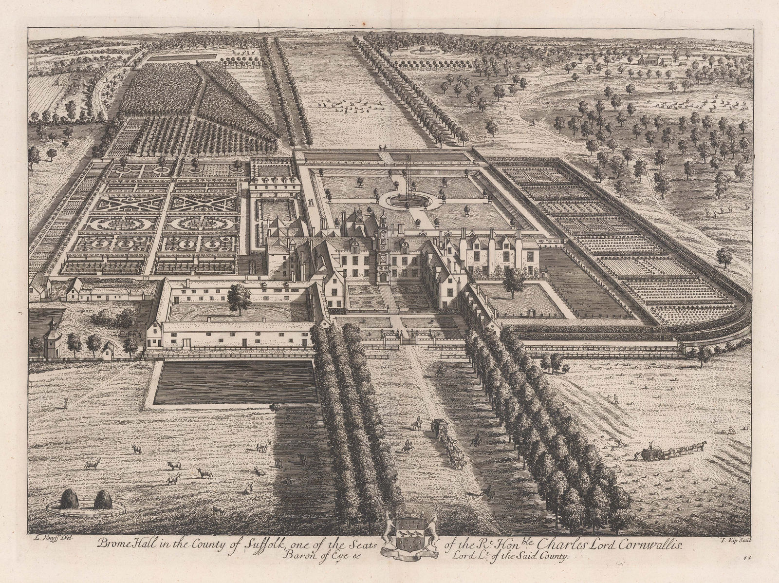 Johannes Kip, Brome Hall, Suffolk, 1719